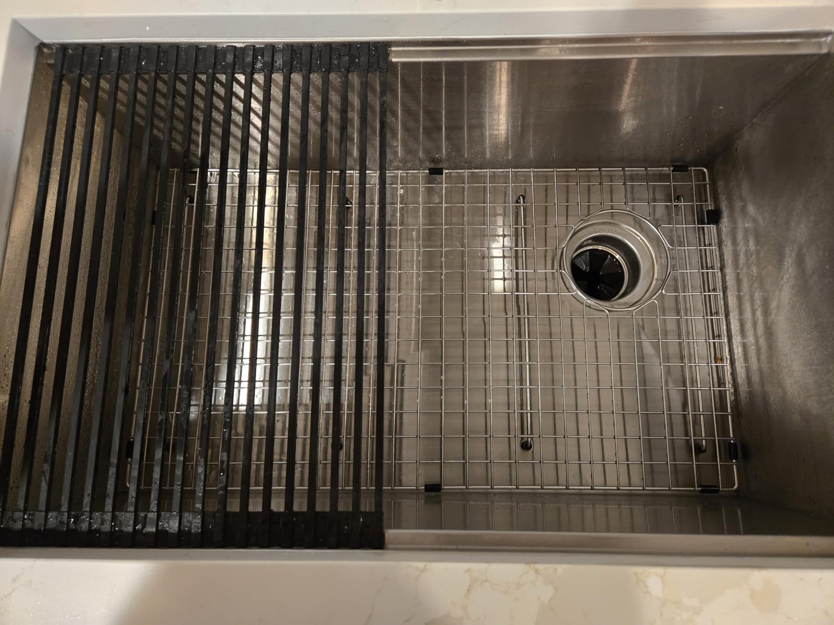 KRAUS Stainless Steel 30 in Undermount Kitchen Sink KWU110-30 | 16-gauge TRU16 steel, integrated ledge for accessories, cutting board and roll-up rack included, NoiseDefend soundproofing customer photo 1