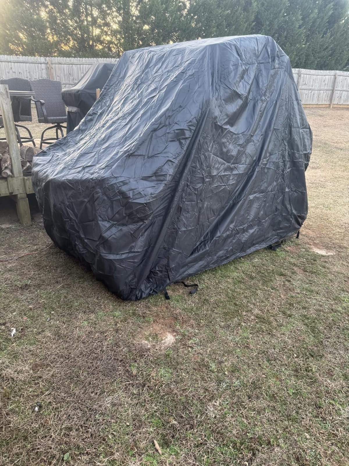 NEVERLAND UTV Cover Heavy Duty 300D Waterproof Outdoor Storage 2-3 Seater | Side by Side Cover with Windproof Straps, Elastic Bottom for Polaris Ranger Honda Pioneer Yamaha Kawasaki Mule 114x65x73 in customer photo 2