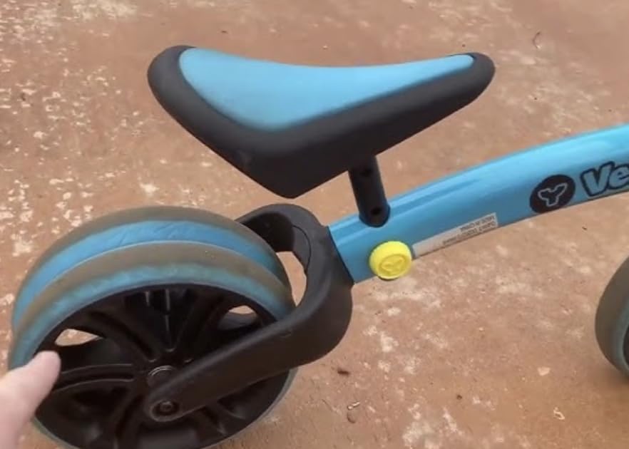 Yvolution Y Velo Junior 9 Inch Balance Bike, 2-in-1 No-Pedal Training Bicycle with Dual Rear Wheels, Adjustable Seat & Handlebar, Ages 18 months to 3 years, Max Weight 44 lbs customer photo 1