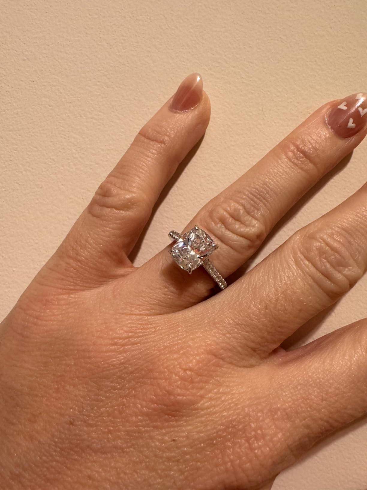 Bo.Dream Cushion Cut Cubic Zirconia CZ Platinum Plated Sterling Silver Engagement Rings customer photo 1