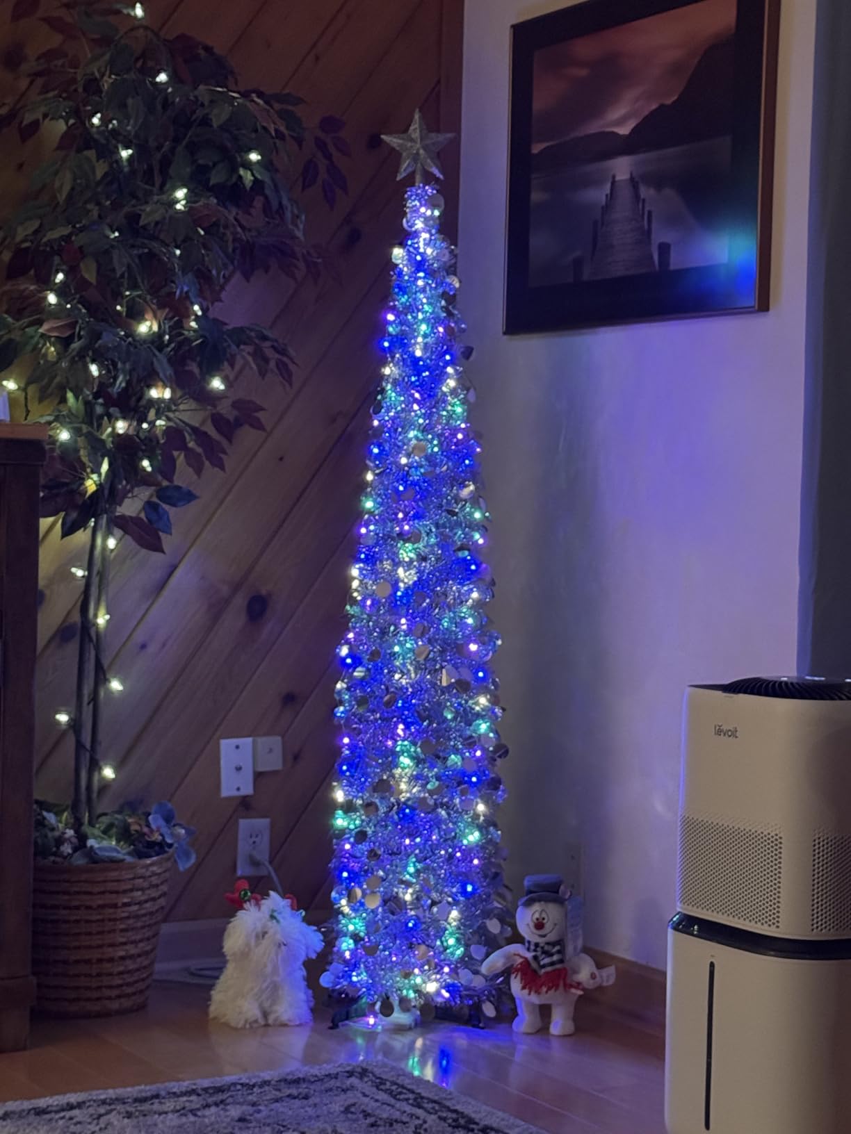 N&T NIETING Pop Up Christmas Tree with Lights & 30 Balls, 5Ft Collapsible Green Tinsel Christmas Tree Decoration for Holiday Xmas Home Office Decor customer photo 1