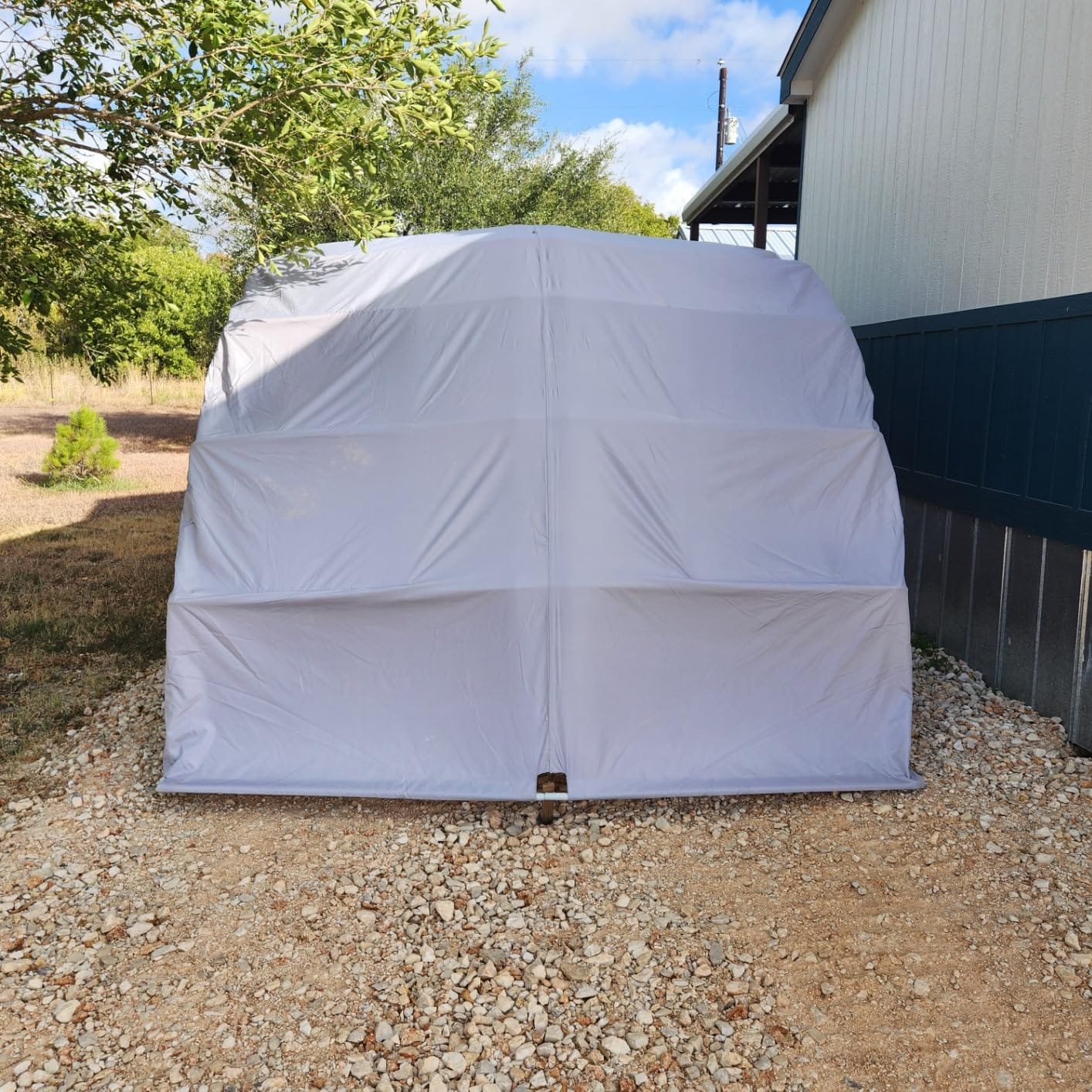 Ikuby Retractable Carport - Foldable Lockable Car Shelter, Heavy Duty All Weather Portable Garage for Cars and SUVs customer photo 2