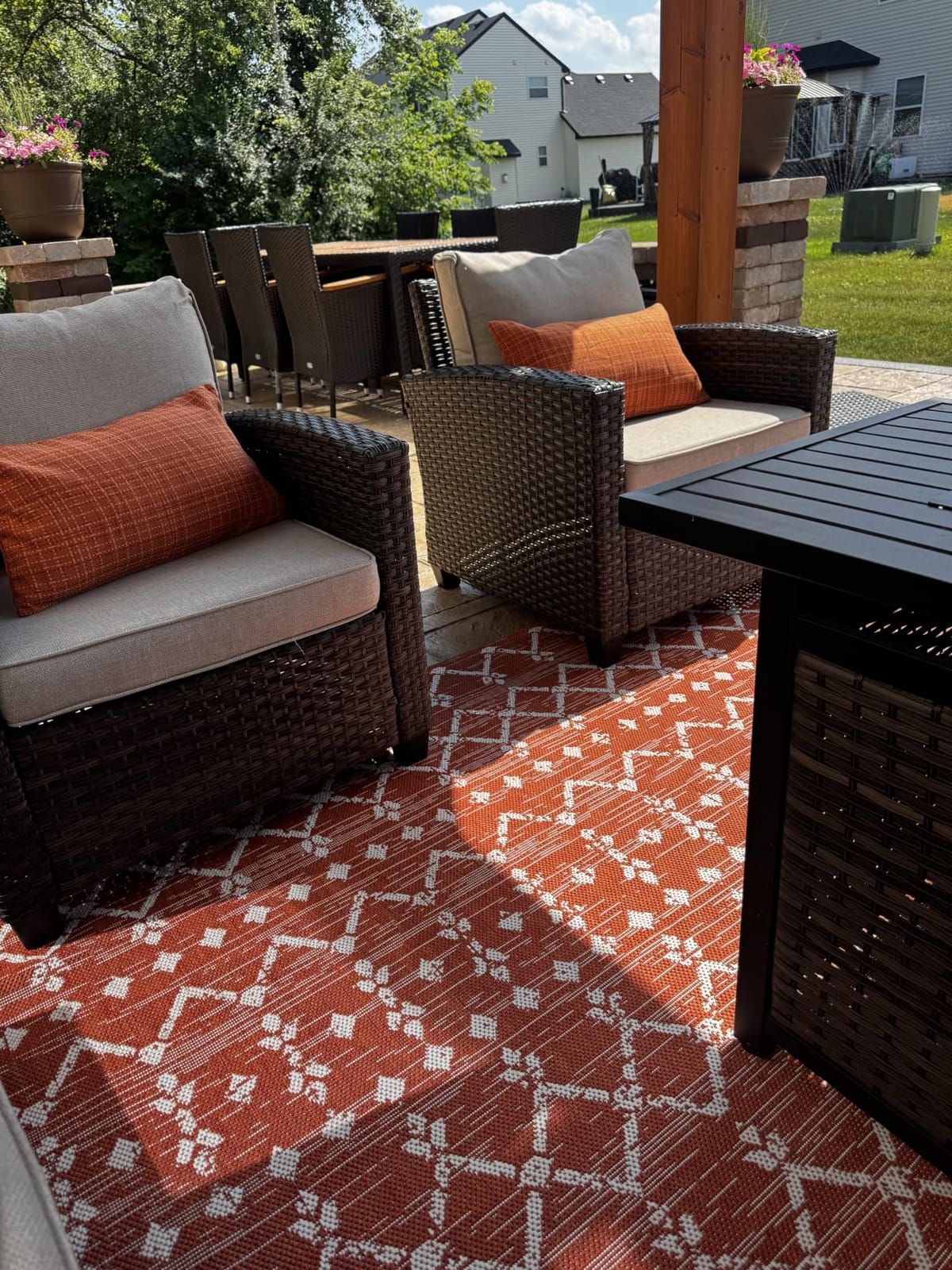 JONATHAN Y Moroccan Geometric Indoor Outdoor Area Rug 8X10 Natural/Black, Ourika Textured Weave for Backyard, Patio, Porch, Easy-Cleaning, High Traffic, Pet-Friendly, Non-Shedding customer photo 1