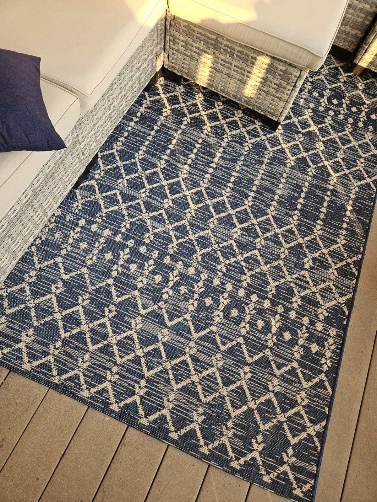JONATHAN Y Moroccan Geometric Indoor Outdoor Area Rug 8X10 Natural/Black, Ourika Textured Weave for Backyard, Patio, Porch, Easy-Cleaning, High Traffic, Pet-Friendly, Non-Shedding customer photo 2