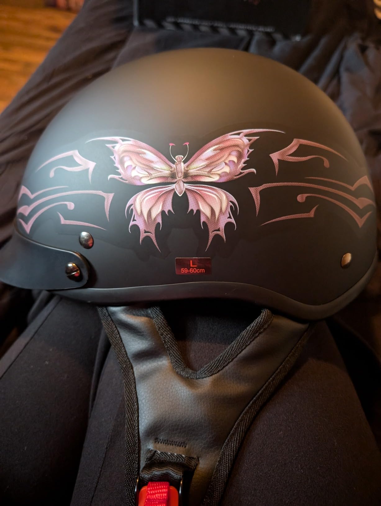 VCAN Cruiser Intricate Butterfly Motorcycle Half Helmet customer photo 2