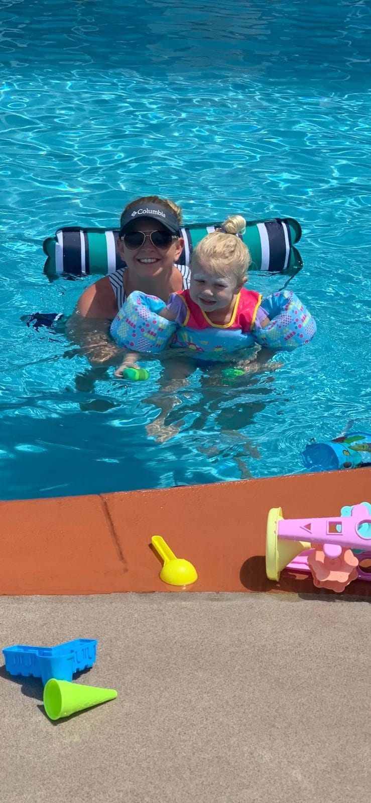 Aqua 4-in-1 Original Monterey Hammock XL Pool Float & Hammock - Multi-Purpose, Inflatable Pool Floats for Adults - Patented Thick, Non-Stick PVC Material - Navy/White Stripe customer photo 1