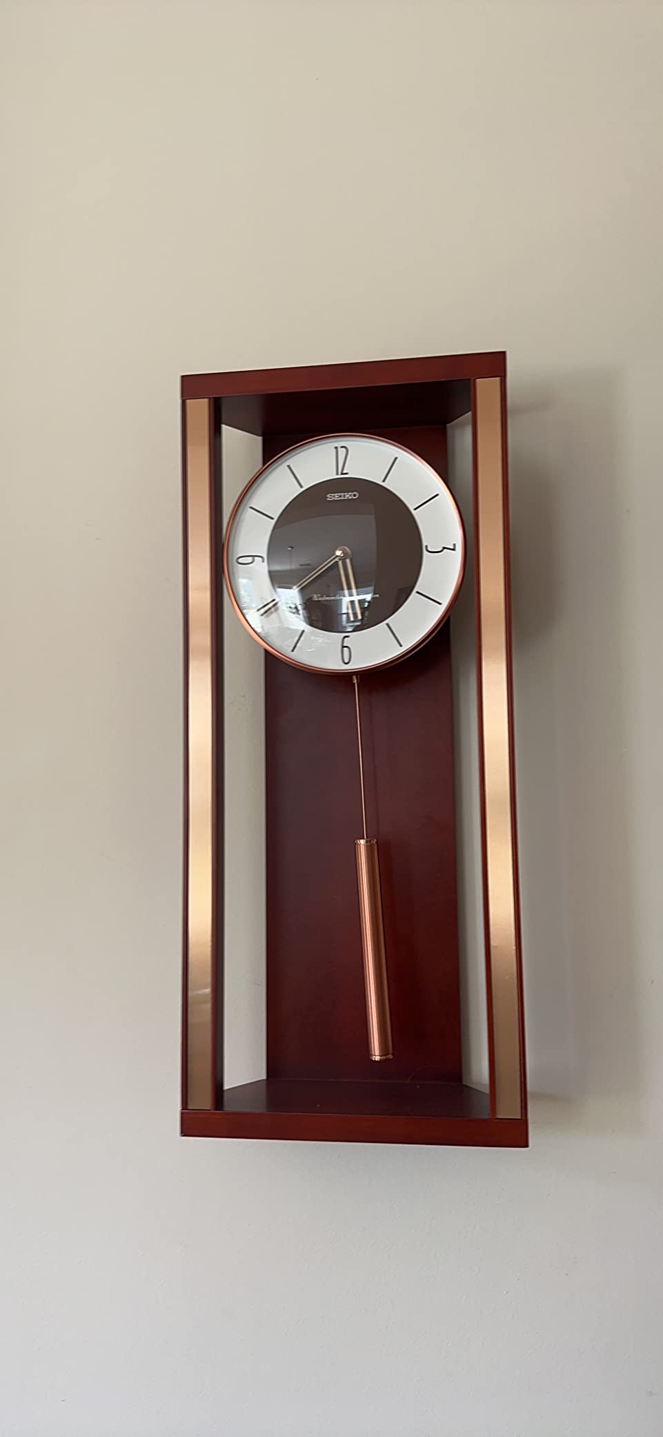 SEIKO Modern & Sophisticated Wall Clock with Pendulum and Dual Chimes customer photo 2