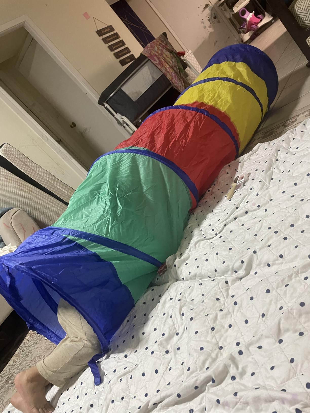 Kiddey Play Tunnel Pop Up Tunnel Toys for Toddlers, Kids Multicolored Tunnel for Indoor/Outdoor Fun, Crawl & Play, Obstacle Course for Kids Gifts for Toddlers - Balls Not Included (2 Pk) customer photo 1