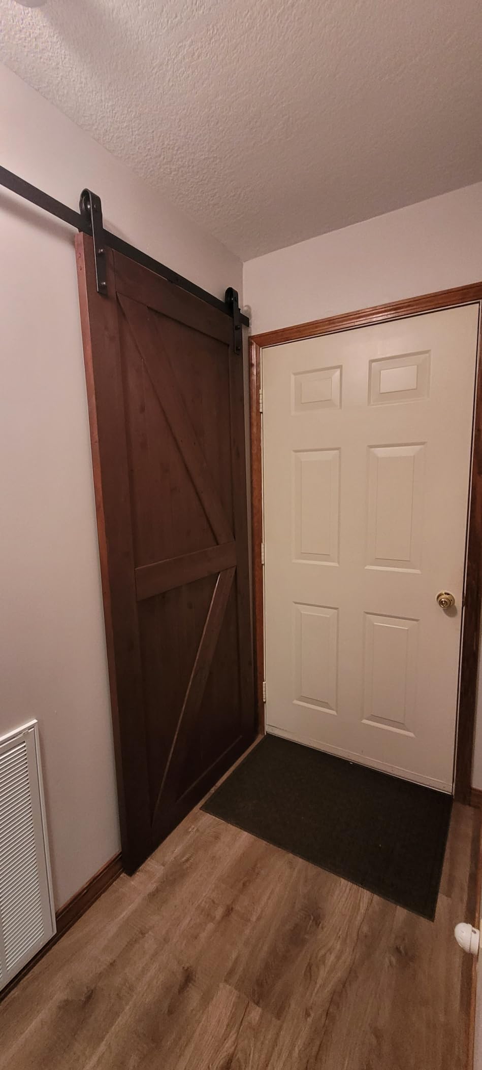 S&Z TOPHAND 36in x 84in Unfinished British Brace Knotty Barn Door with 6.6FT Sliding Door Hardware Kit/Solid Wood/Sliding Door/Double Surfaces/A Simple Assembly is Required customer photo 2