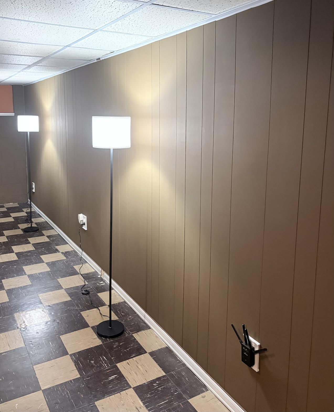 Modern Floor Lamp Simple Design with White Shade & Foot Pedal Switch | 60