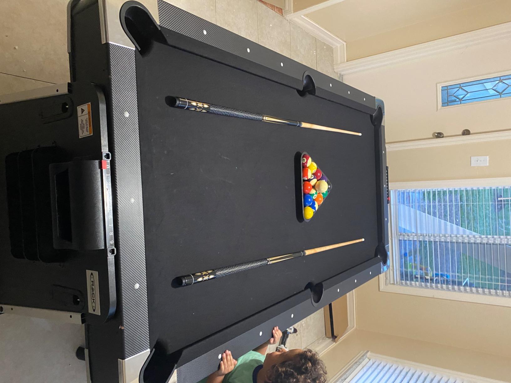 RACK Triad 7-Foot 3-in-1 Multi-Game Swivel Table - Billiards/Pool, Table Tennis & Air Hockey customer photo 1