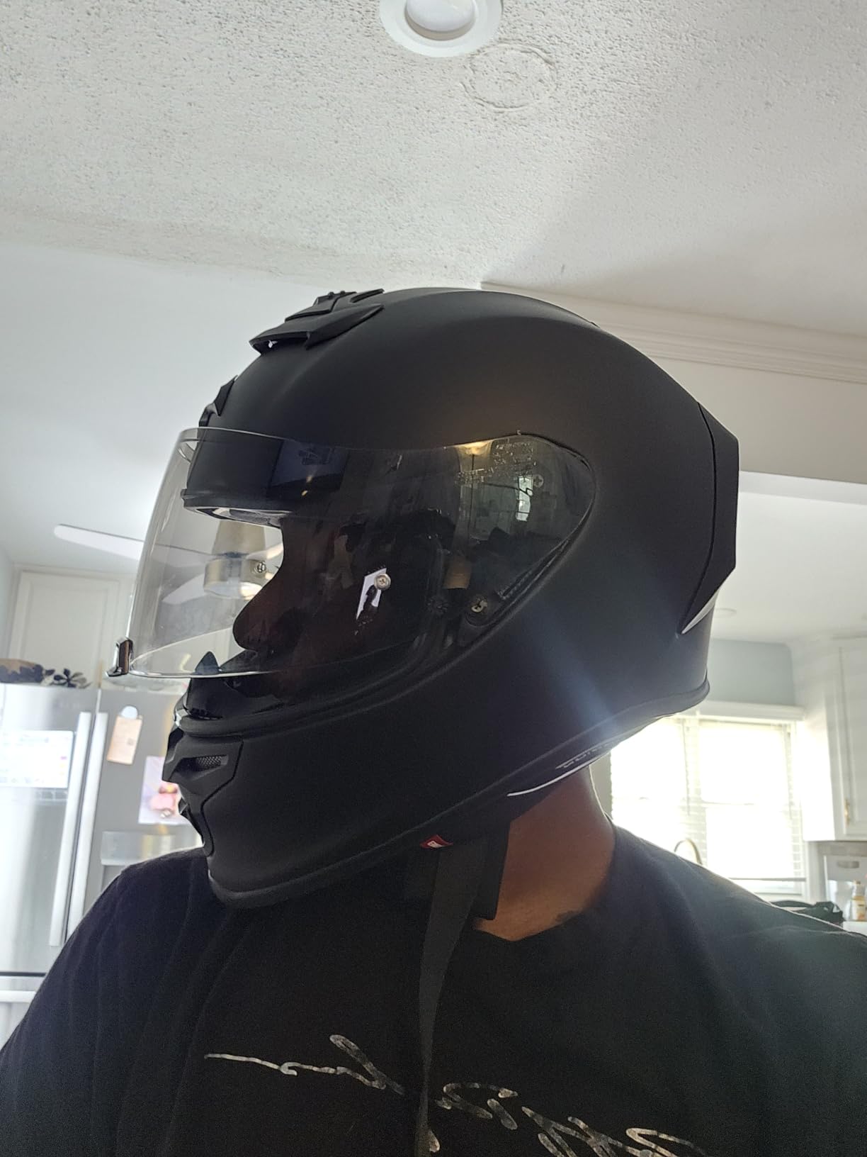 ScorpionEXO R1 Air Full Face Motorcycle Helmet with Pinlock Shield and Bluetooth Ready Speaker Pockets DOT ECE Solid (Gloss Black - Large) customer photo 2