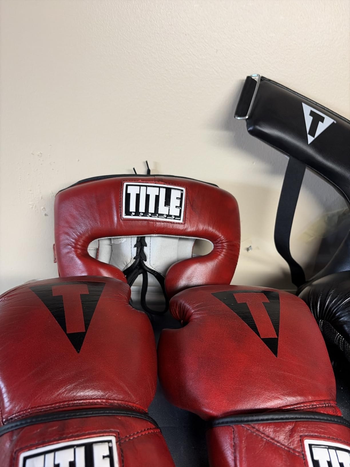 TITLE Boxing Blood Leather Sparring Headgear - MMA & Muay Thai Protection customer photo 1