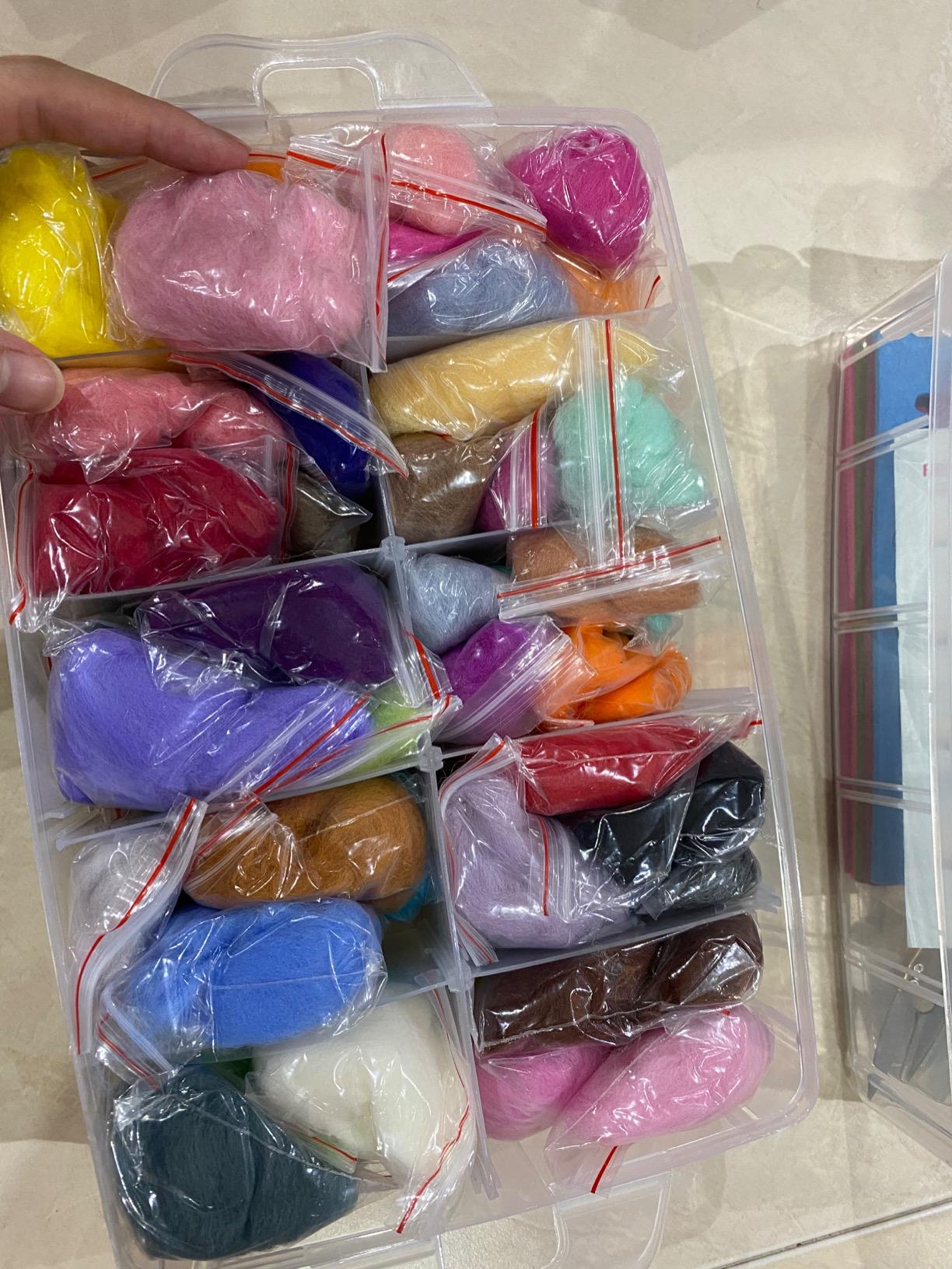 West Bay Needle Felting Kit 109 Pieces Set, Wool Roving 36 Colors with Complete Felt Tools and Storage Box Needle Felting Starter Kit for DIY Craft Animal Home Decoration Birthday Gift customer photo 1