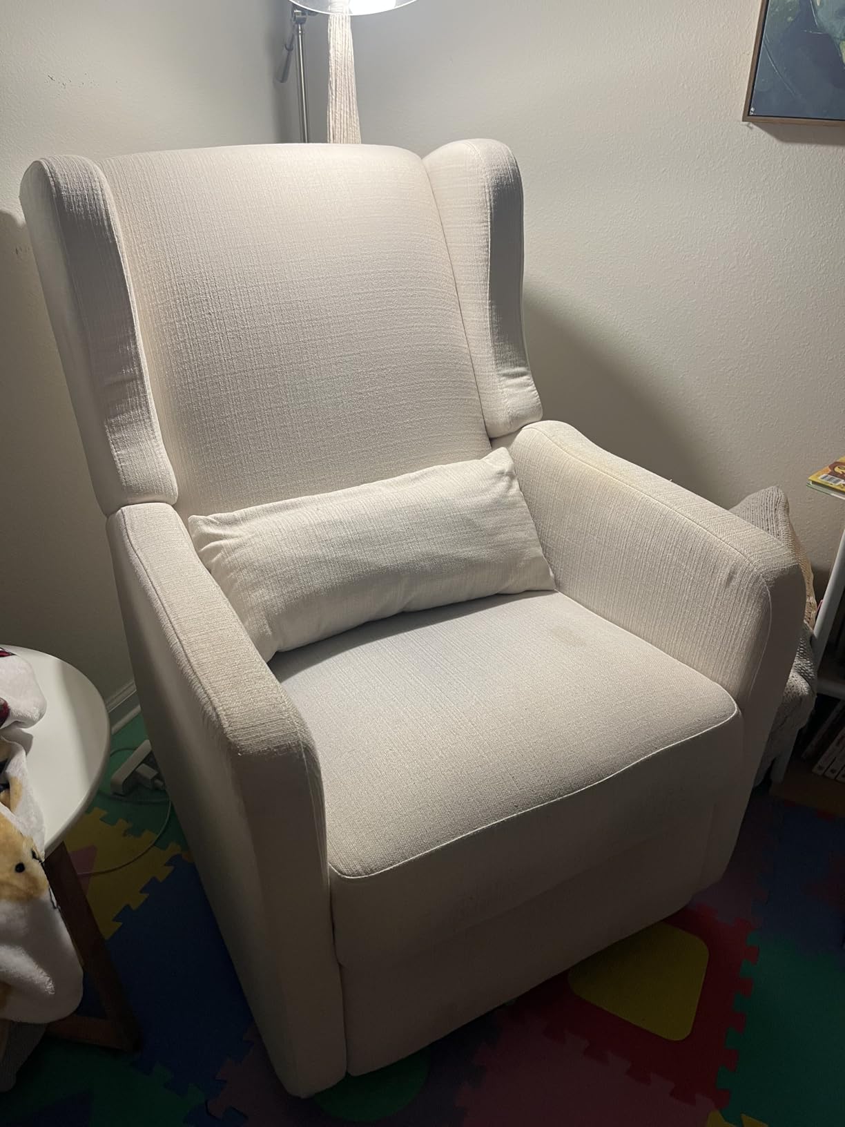 Carter's by DaVinci Arlo Recliner, Cozy Cream | Glider Recliner Nursery Chair w/ 360 Swivel - GREENGUARD Gold & FSC Certified Glider Rocking Chair customer photo 1