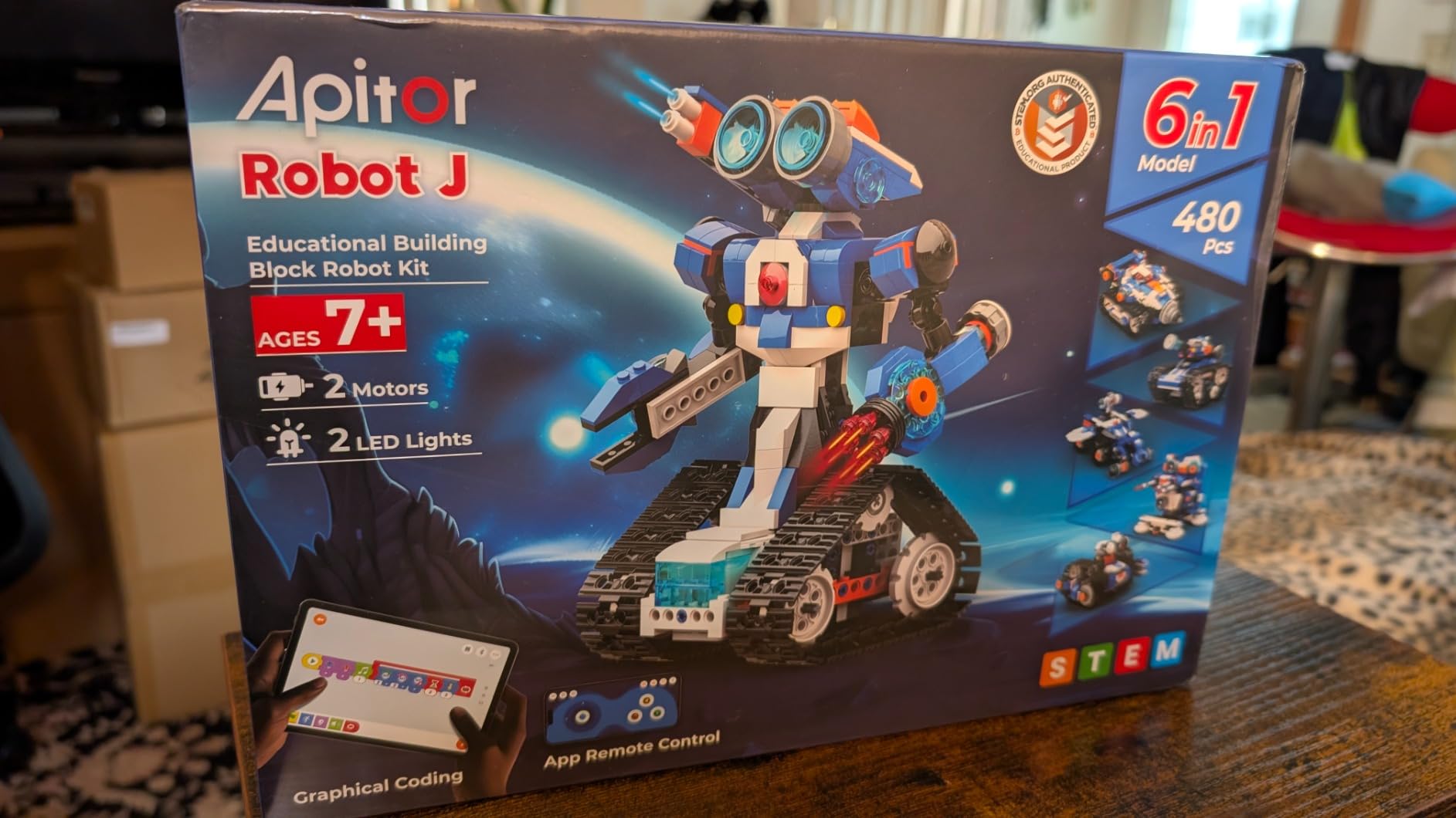 Apitor STEM Coding Robot Toy 6-in-1 Building Kit for Boys 8-12 480 Blocks, APP Remote Control Block Coding Toys, Educational Robotics Learning Educational Gifts for Boys Girls Kids Ages 7 8 9 10 11 12 customer photo 1