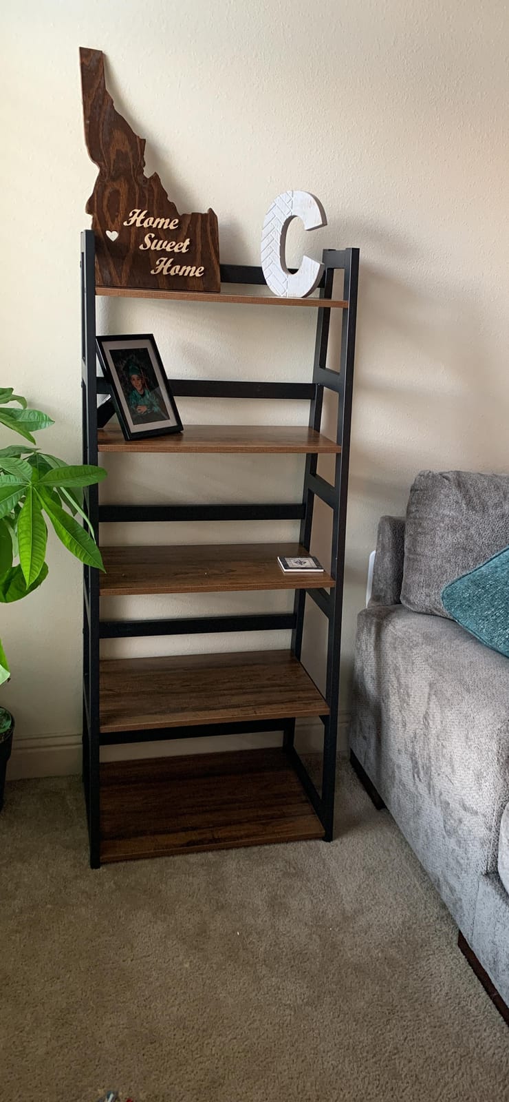 Tribesigns 5-Tier Bookshelf Industrial Bookcase, 5 Shelf Ladder Shelf Book Storage Shelf Organizer for Living Room, Home Office customer photo 2