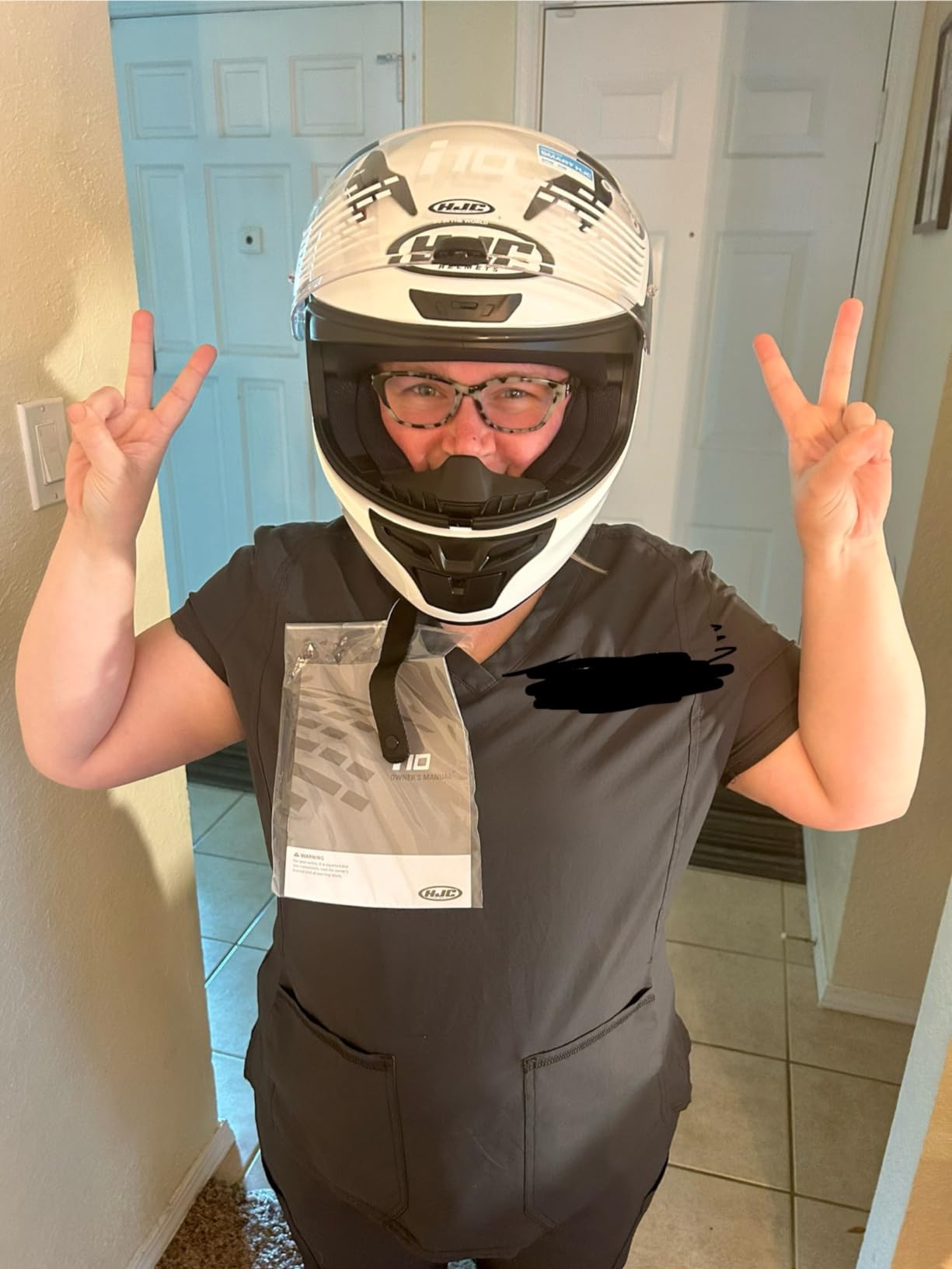 HJC i10 PLUS Solid Natural Motorcycle Helmet, DOT Approved customer photo 2
