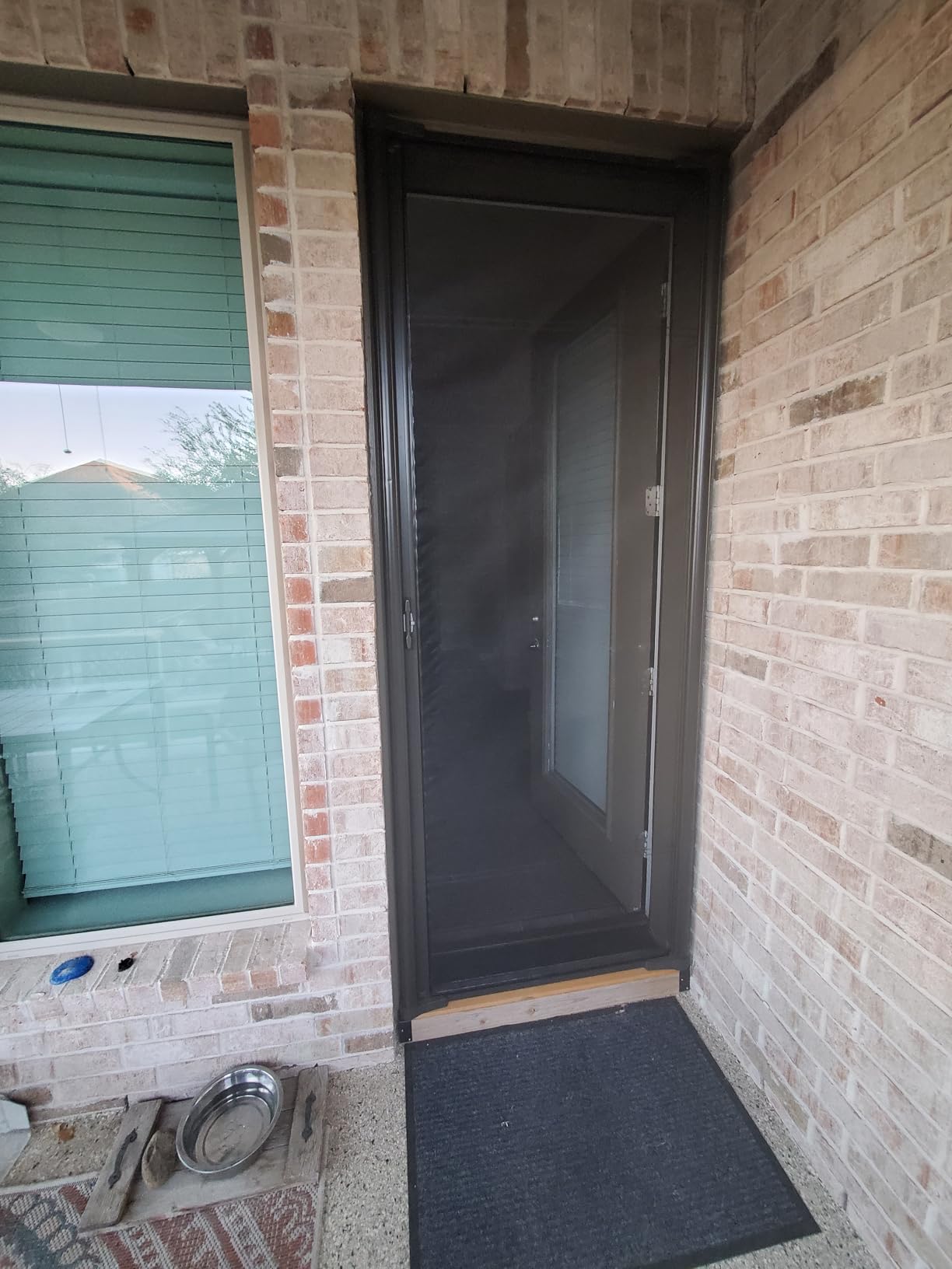 Genius Cool Retractable Screen Doors for Single Door, Standard Width Height | Width (32 in to 36 in) x Height 80 in, Brown, Roll Away Retractable Screen Doors for Front Door and More, Easy Install customer photo 1