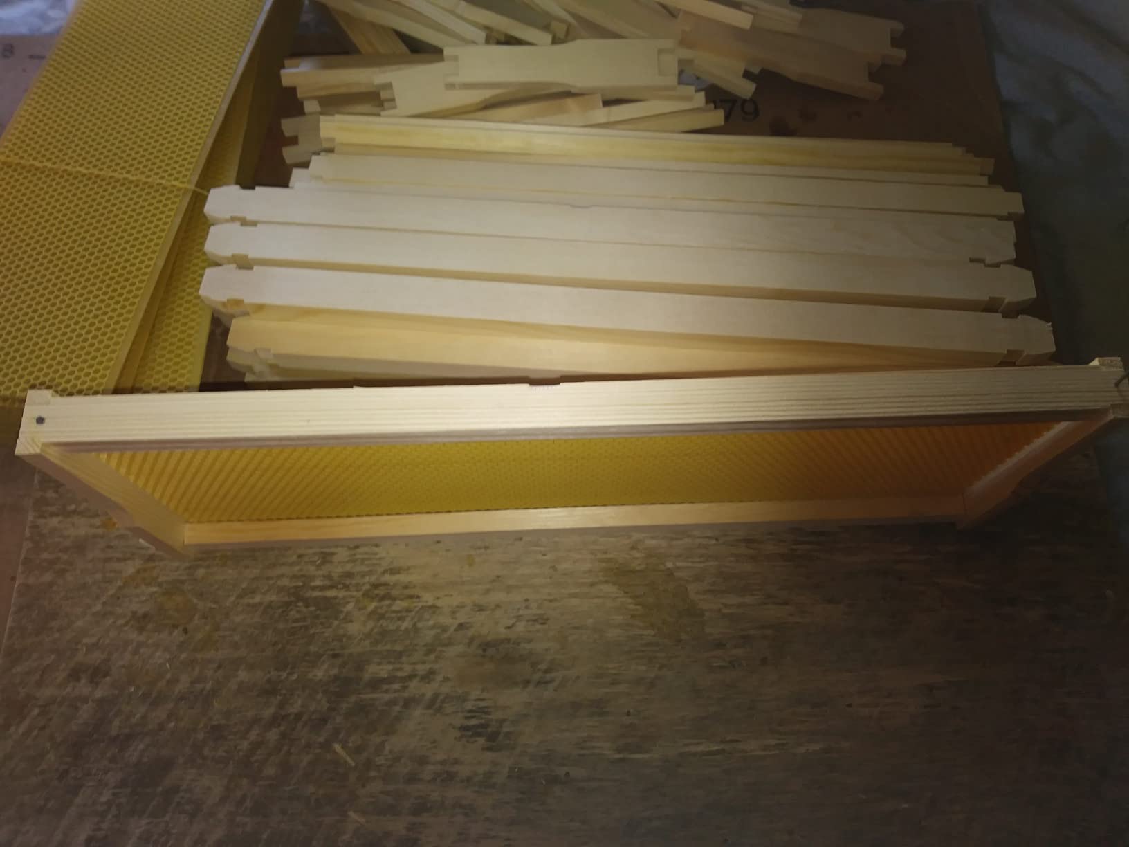 BeeCastle 10-Pack Beehive Bee Frames Waxed Foundation with Complete Unassembled Commercial Frames, 6-1/4-Inch (Yellow) customer photo 1