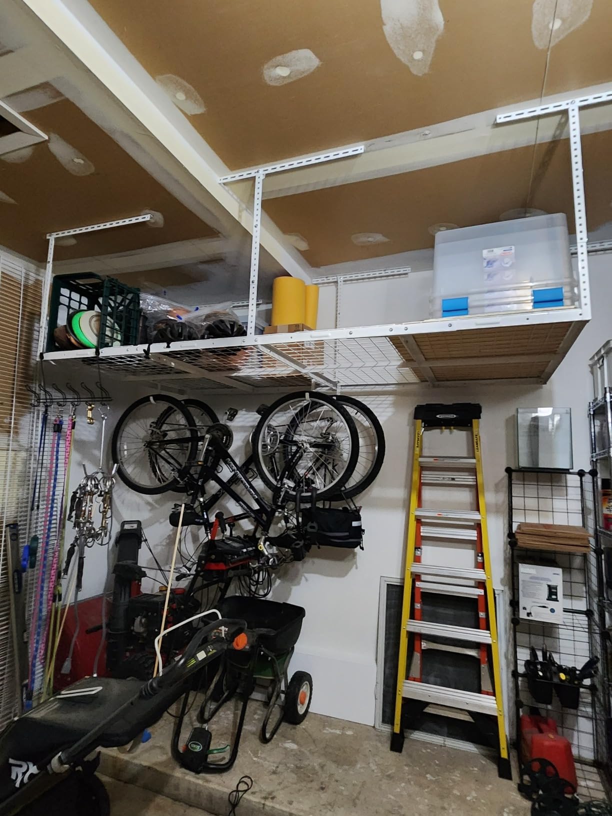 FLEXIMOUNTS 4x8 Overhead Garage Storage Rack with Hooks, Black | 6 Hooks included, 750 lb Capacity, 22-40 inch Adjustable height, Heavy-duty steel, Garage organization, Classic Series customer photo 2