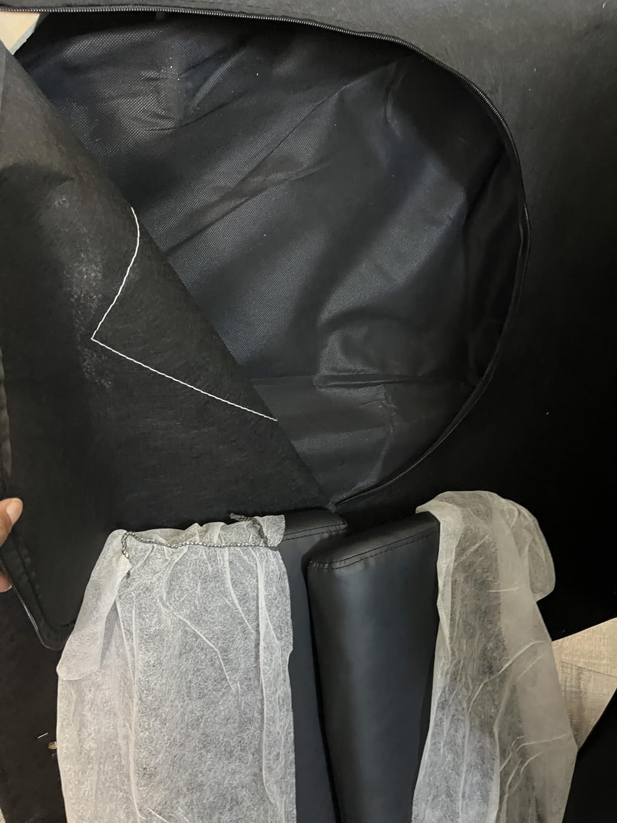 Flamaker Futon Sofa Bed, Black Faux Leather Convertible Loveseat Couch, Modern Adjustable Folding Futon Set with 2 Cup Holders & Removable Armrests customer photo 2