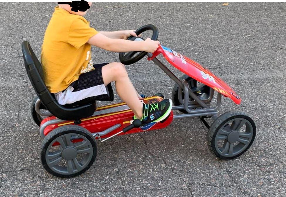 hauck Speedster Pedal Go-Kart for Kids Ages 4-8, Green | Outdoor Ride-On Bicycle Cart with EVA Plastic Tires for Boys and Girls with Adjustable Bucket Seat and Handbrake customer photo 2