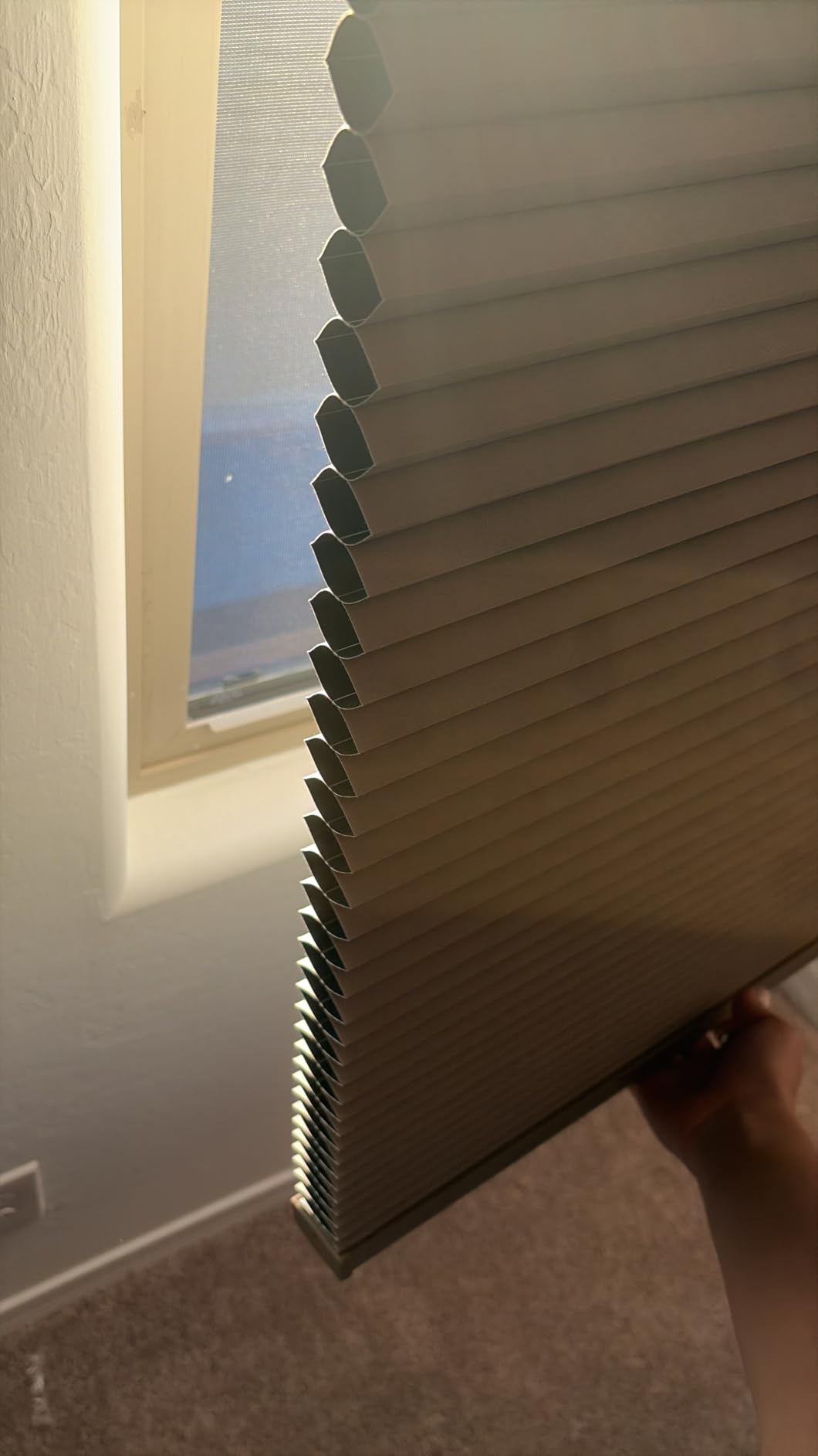 BlindsAvenue Cordless Cellular Shade, White, 33.5