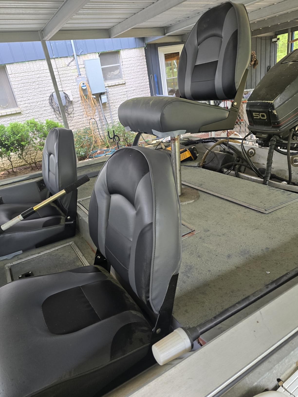 NORTHCAPTAIN Deluxe A Pair of Marine High Back Folding Boat Chair Fishing Boat Seat, for Fishing, Bass/Jon/Pontoon Boat Chairs, 4 Mounting Screws Included customer photo 2