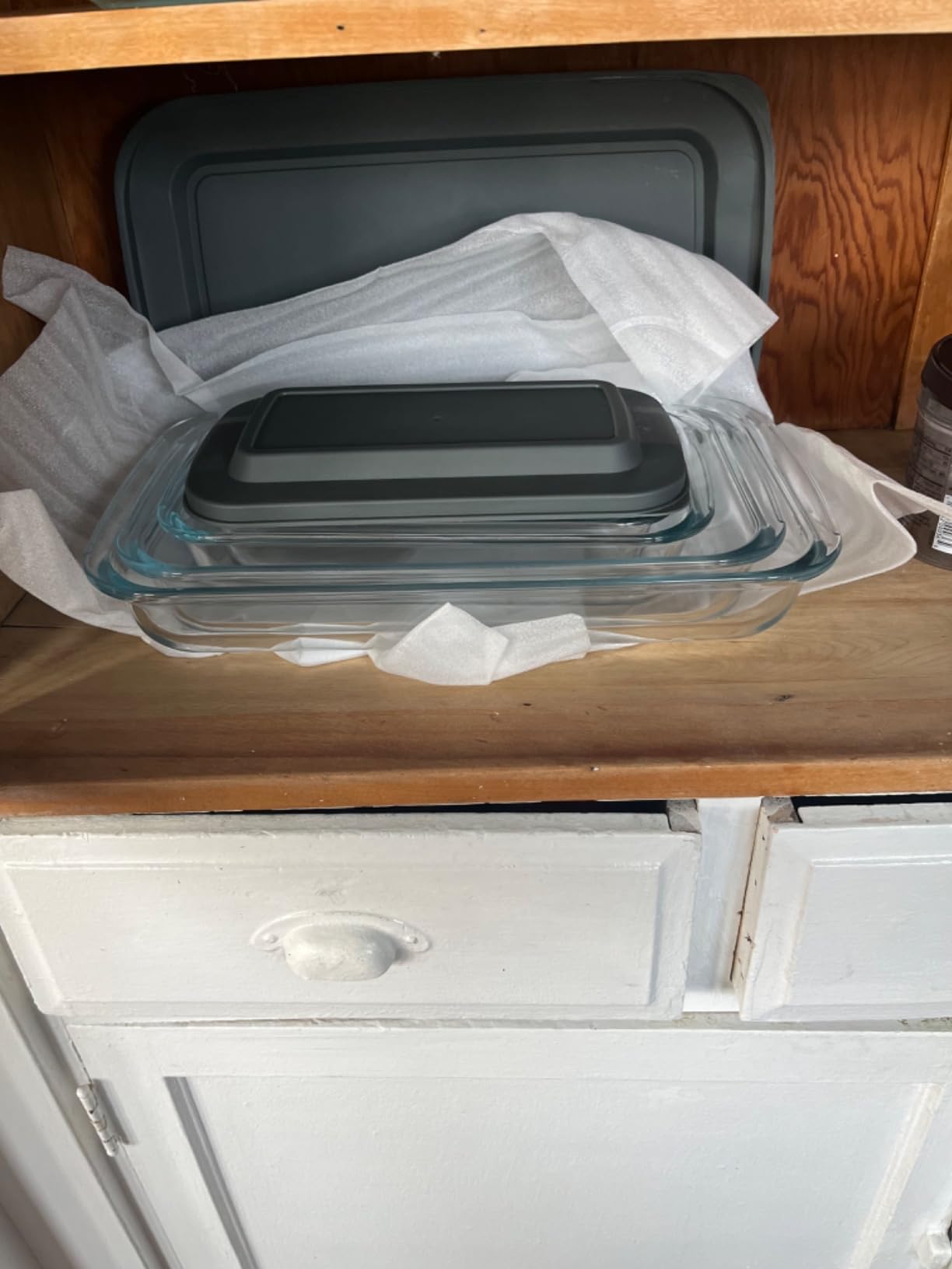 M MCIRCO 8 Piece Deep Glass Baking Dish Set with Plastic lids,Rectangular Glass Bakeware Set with Lids, Baking Pans for Lasagna, Leftovers, Cooking, Kitchen, Freezer-to-Oven and Dishwasher, Gray customer photo 2