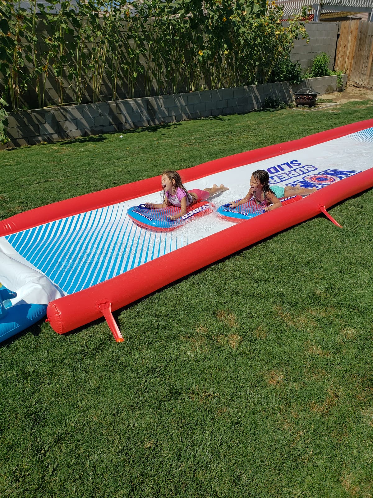 Wow Sports Super Inflatable Lawn Water Slide - 25 ft - Zigzag Sprinklers | Includes 2 sleds; for kids and adults customer photo 1