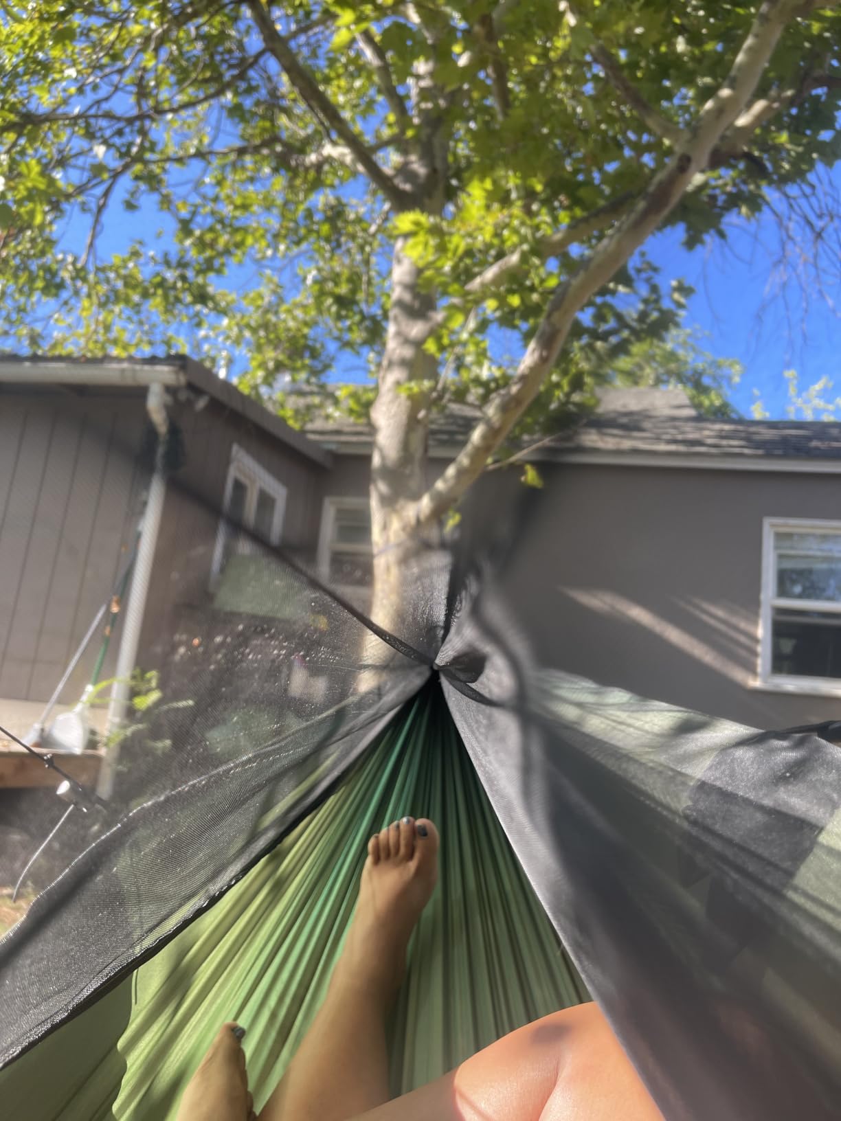 Camping Hammock - Lightweight Double Hammock, Hold Up to 772lbs, Portable Hammocks for Outdoor, Camping, Backpacking, Travel, Backyard, Beach(Dark Green) customer photo 1