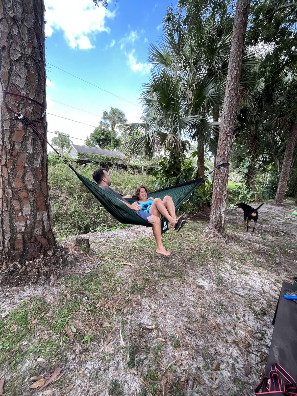 Camping Hammock - Lightweight Double Hammock, Hold Up to 772lbs, Portable Hammocks for Outdoor, Camping, Backpacking, Travel, Backyard, Beach(Dark Green) customer photo 2