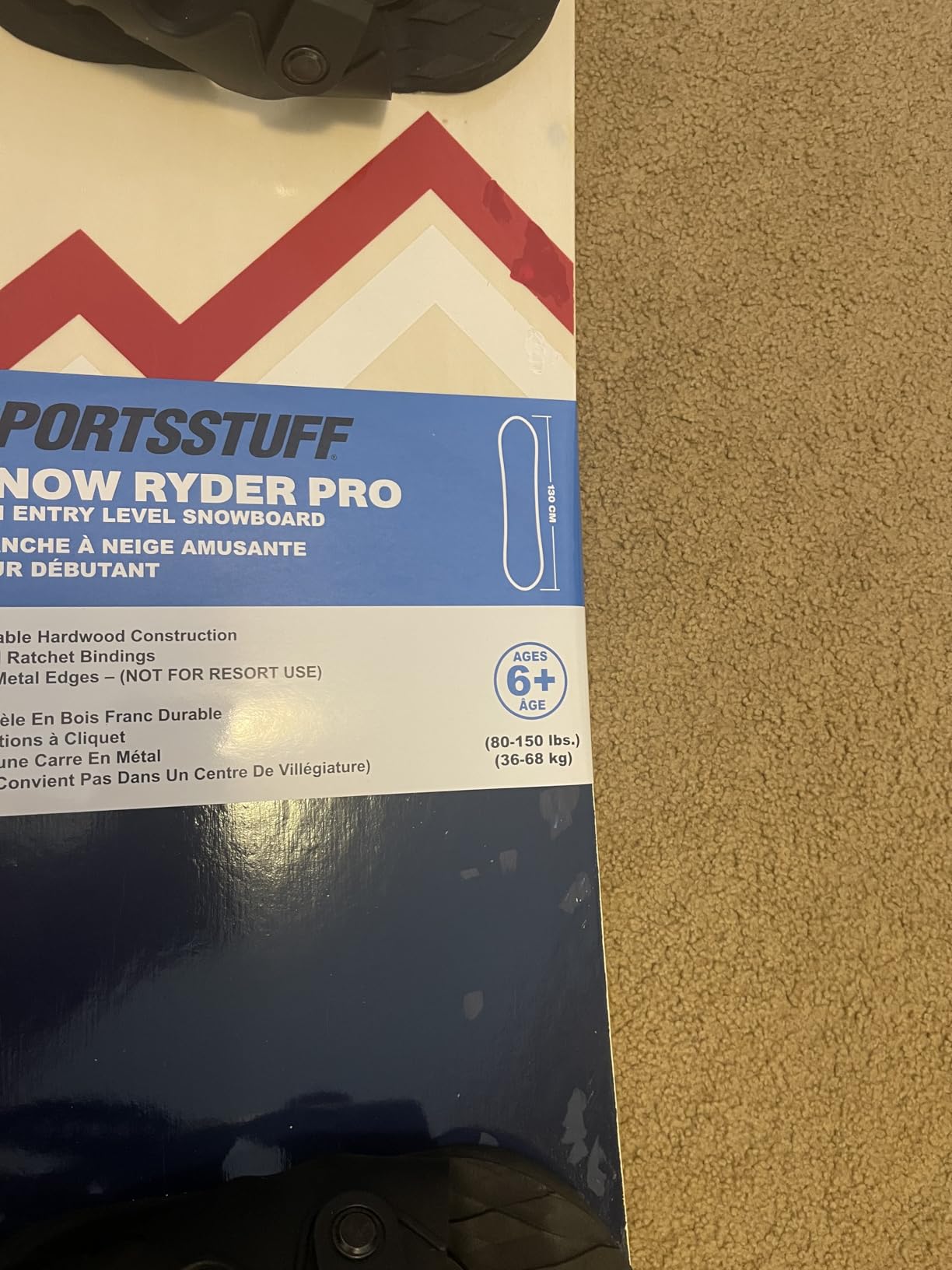SportsStuff Snow Ryder Hardwood Snowboard, Beginner's Wood Snowboard, Multiple Sizes/Colors customer photo 1