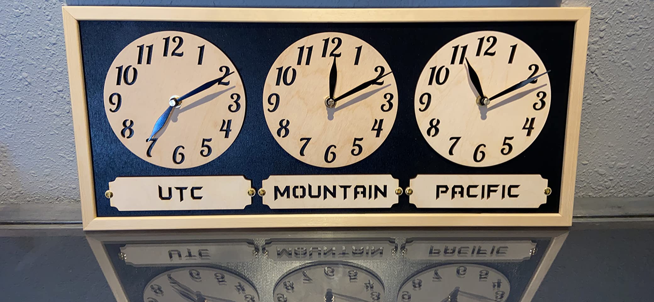 monastar Worldtime Wall Clock with City, State, Country or Time Zone Name 2-5 Dials, Family Multitime Timezone World Time Clock, Custom Personalized Office Clock customer photo 1
