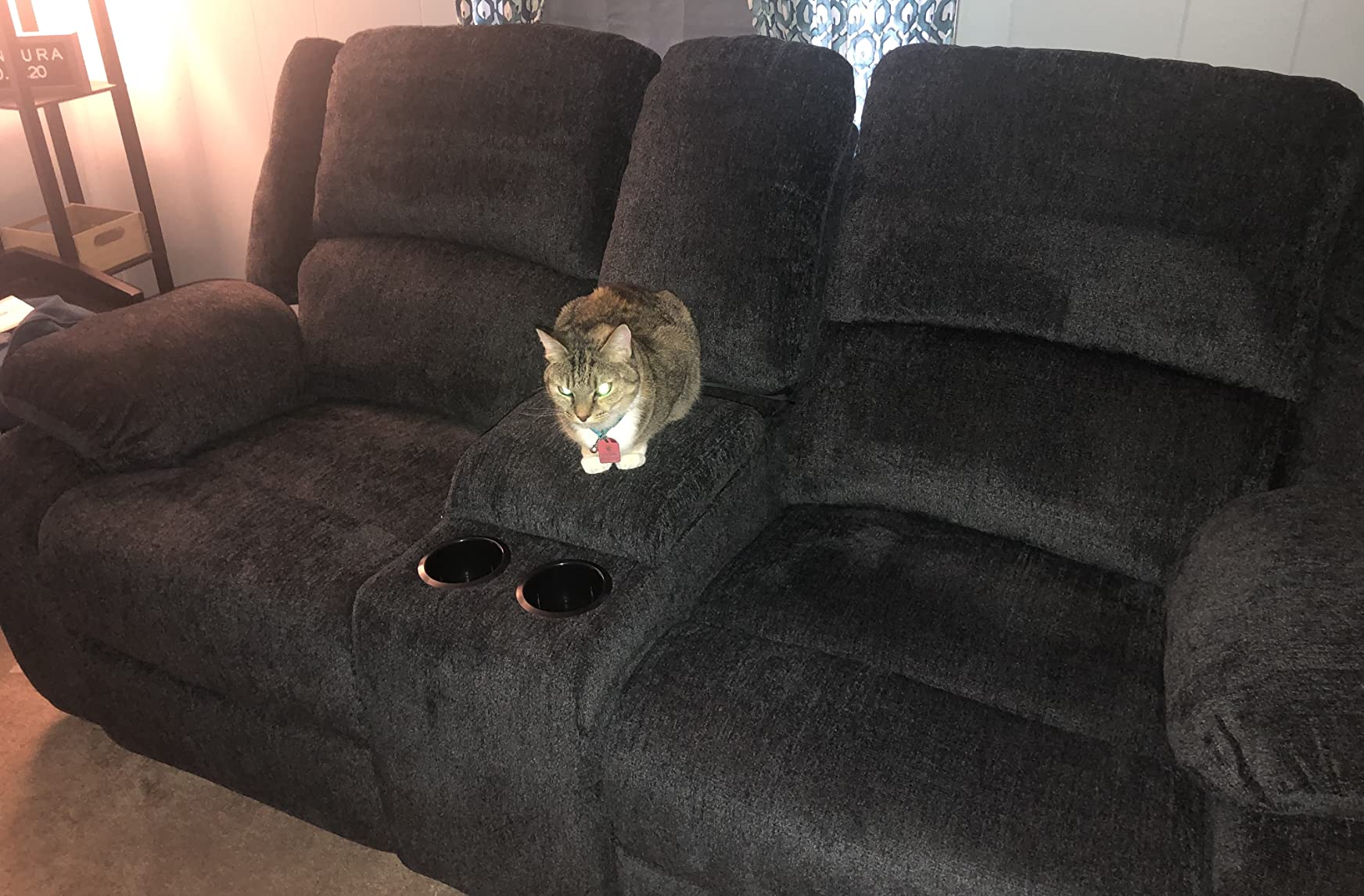 Signature Design by Ashley Draycoll Contemporary Power Reclining Sofa, Dark Gray customer photo 1