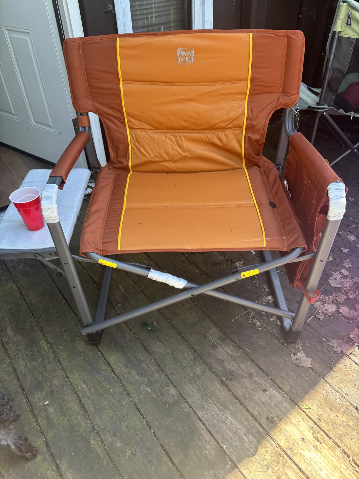 Timber Ridge XXL Upgraded Oversized Directors Chairs with Foldable Side Table, Detachable Side Pocket, Heavy Duty Folding Camping Chair up to 600 Lbs Weight Capacity (Gray) Ideal Gift customer photo 1