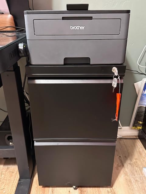 DEVAISE 2 Drawer Metal File Cabinet, Fully Assembled, Under Desk, Black, Lock, Fits Letter/Legal/A4 Size Files customer photo 2