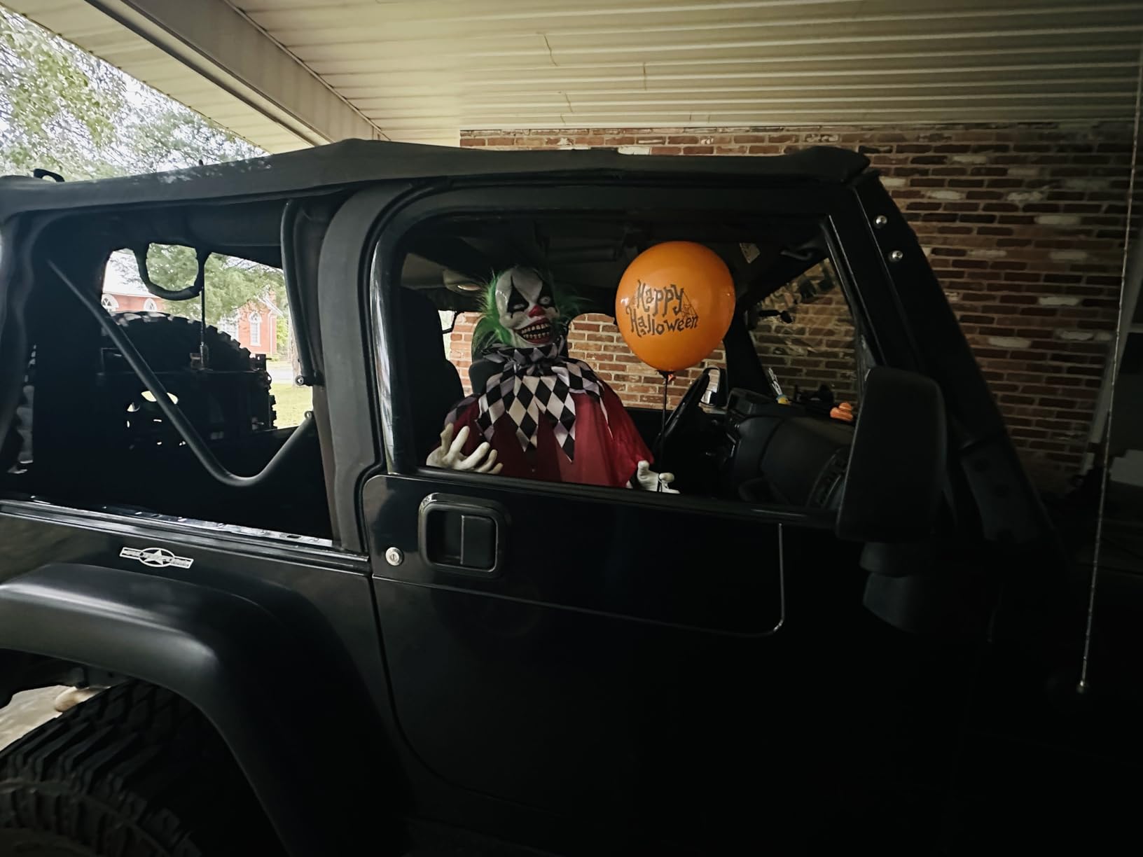 Haunted Hill Farm Life-Size Scary Talking Clown, Halloween Animatronic with Motion and Touch Activated Lights and Sounds, Battery Operated customer photo 1