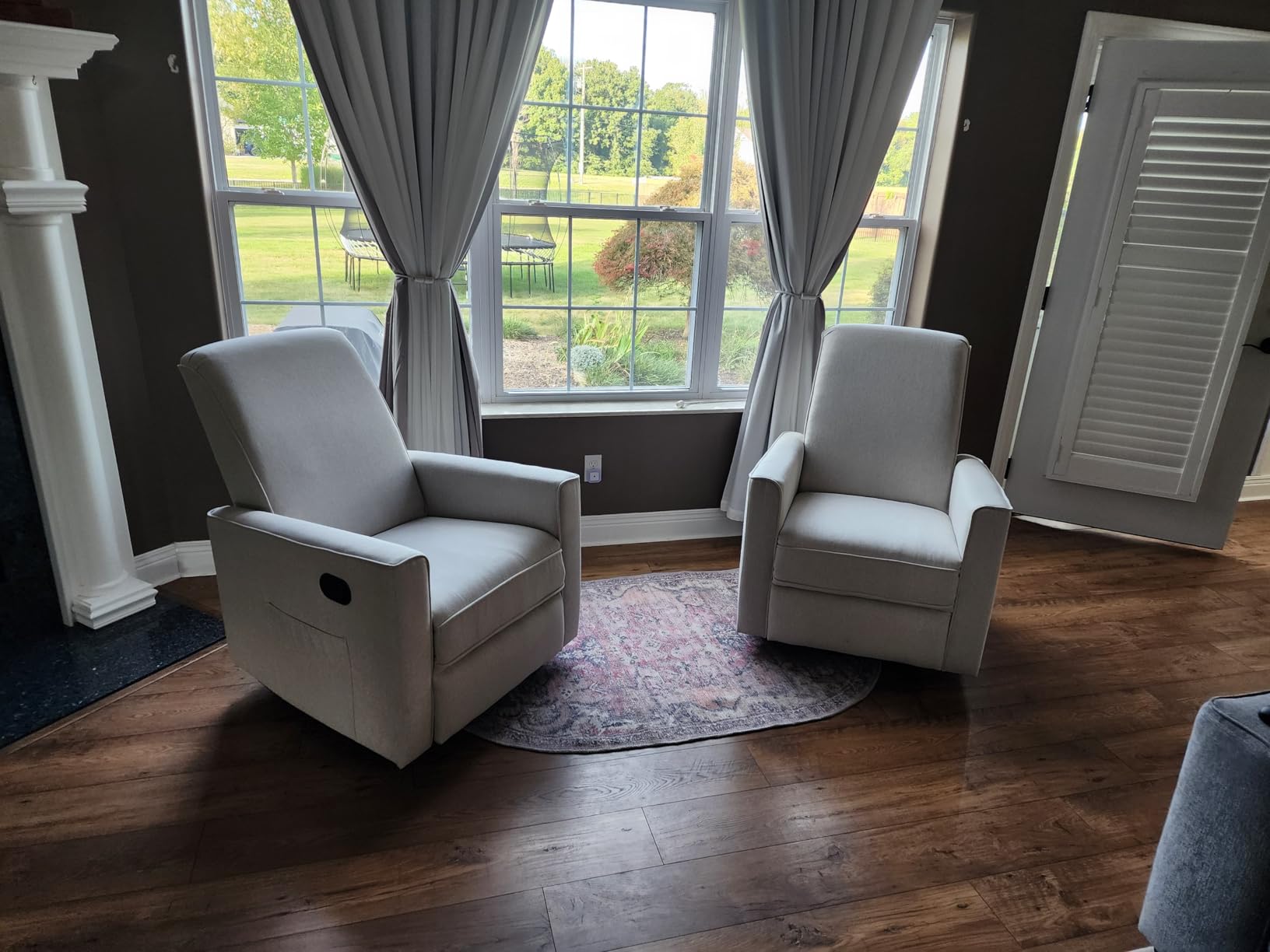 Evolur Raleigh Upholstered Manual Glider Recliner- Rocking & 360° Swivel with Smooth Glide - Greenguard Gold & FSC Certified - Modern Nursery and Living Room Chair in Light Grey customer photo 1