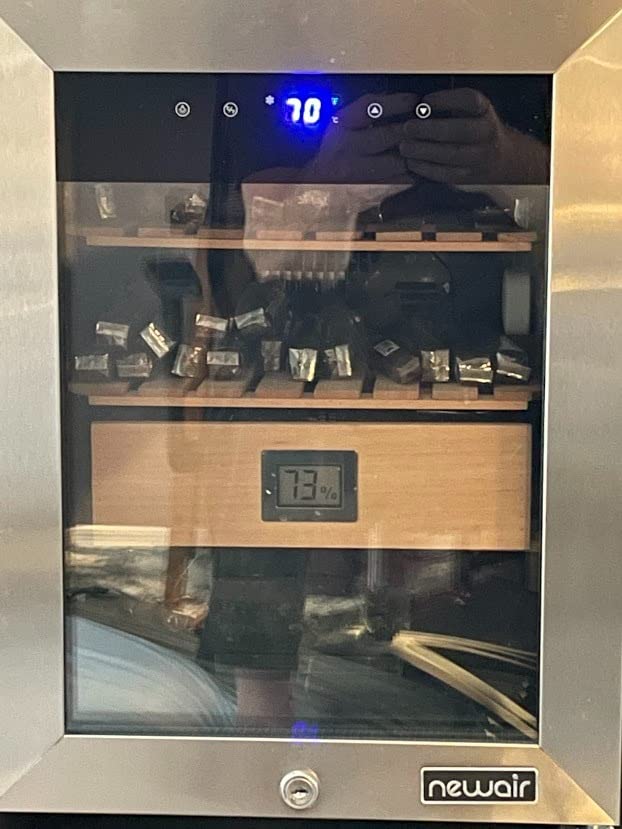 NewAir 250 Count Electric Cigar Humidor Box | Cigar Cooler Cabinet with Opti-Temp Heating & Cooling | Digital Temperature Controls, Spanish Cedar Shelves, and Locking Glass Door | Stainless Steel customer photo 2