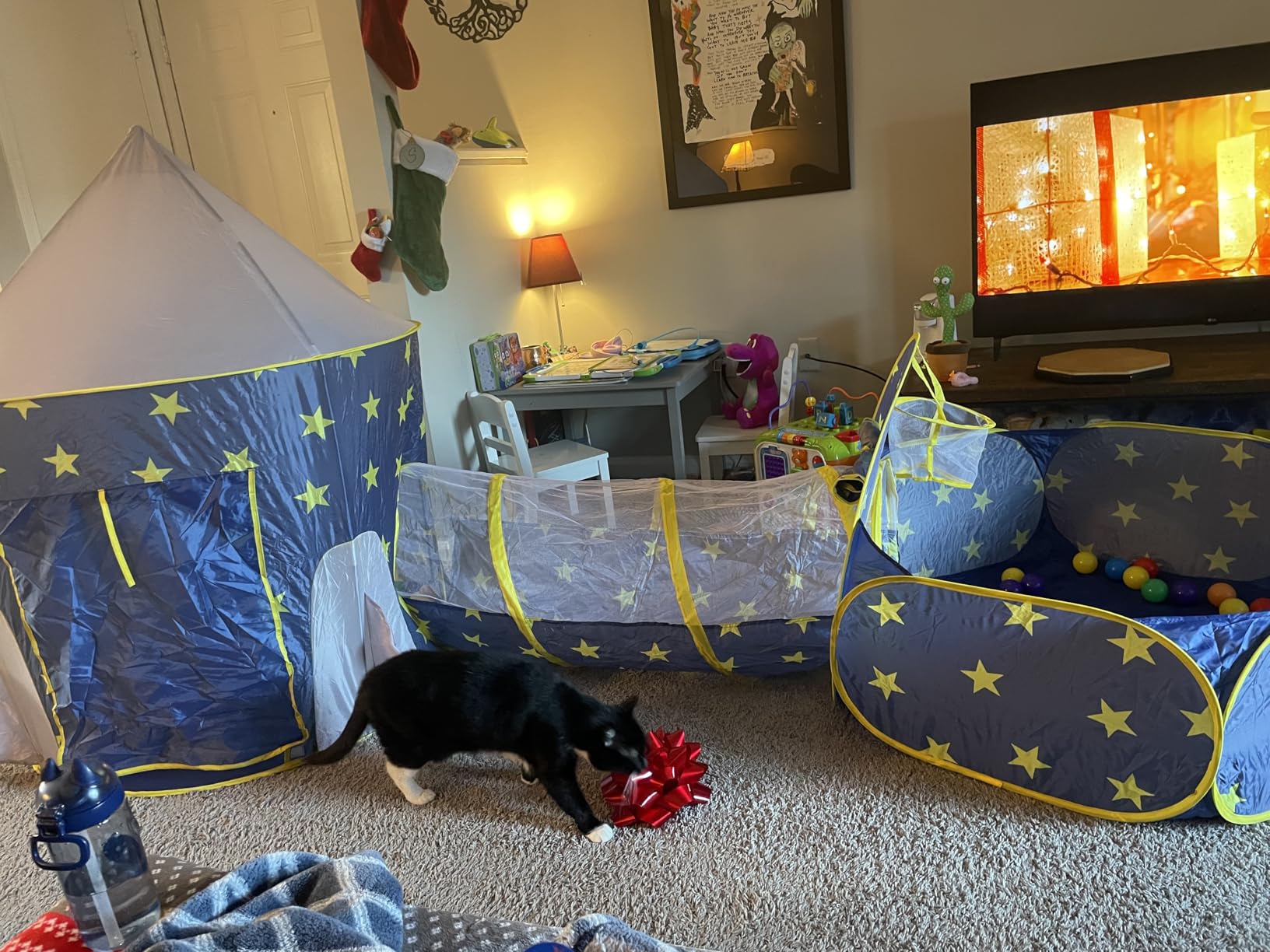 PigPigPen 3pc Kids Play Tent for Boys with Ball Pit, Crawl Tunnel, Princess Tents for Toddlers, Baby Space World Playhouse Toys, Boys Indoor& Outdoor Play House, Perfect Kid's Gifts customer photo 2