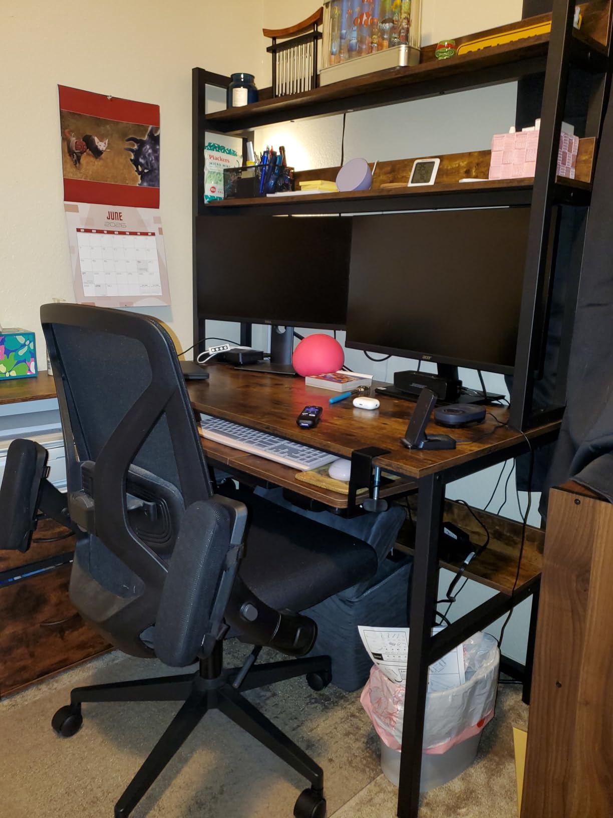 Aquzee Computer Desk with Hutch and Bookshelves, Large Leg Room 47 inch Width Black Desk with Space Saving Storage Shelves for Home Office, Study, Work, Easy Assemble customer photo 1
