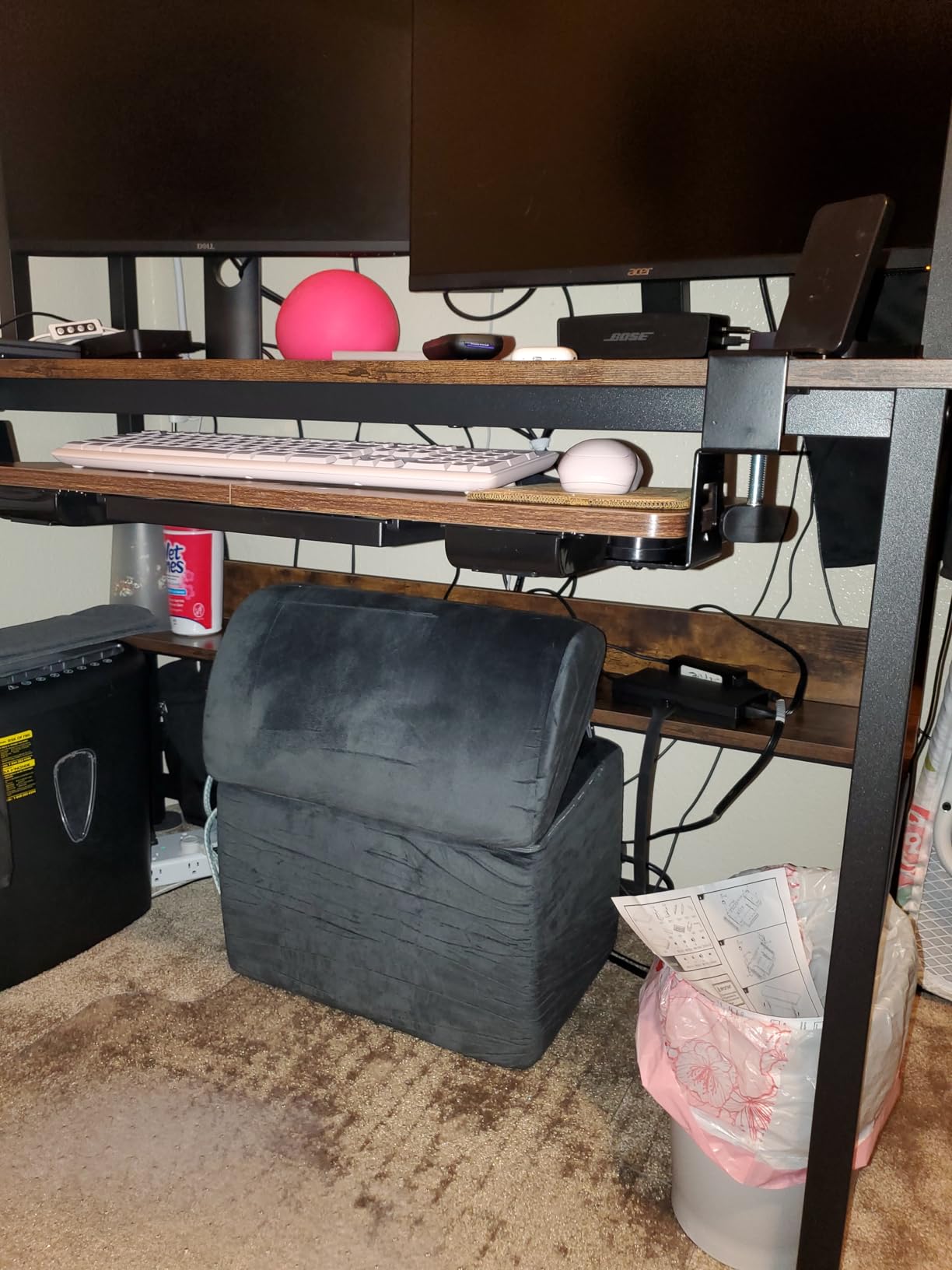 Aquzee Computer Desk with Hutch and Bookshelves, Large Leg Room 47 inch Width Black Desk with Space Saving Storage Shelves for Home Office, Study, Work, Easy Assemble customer photo 2