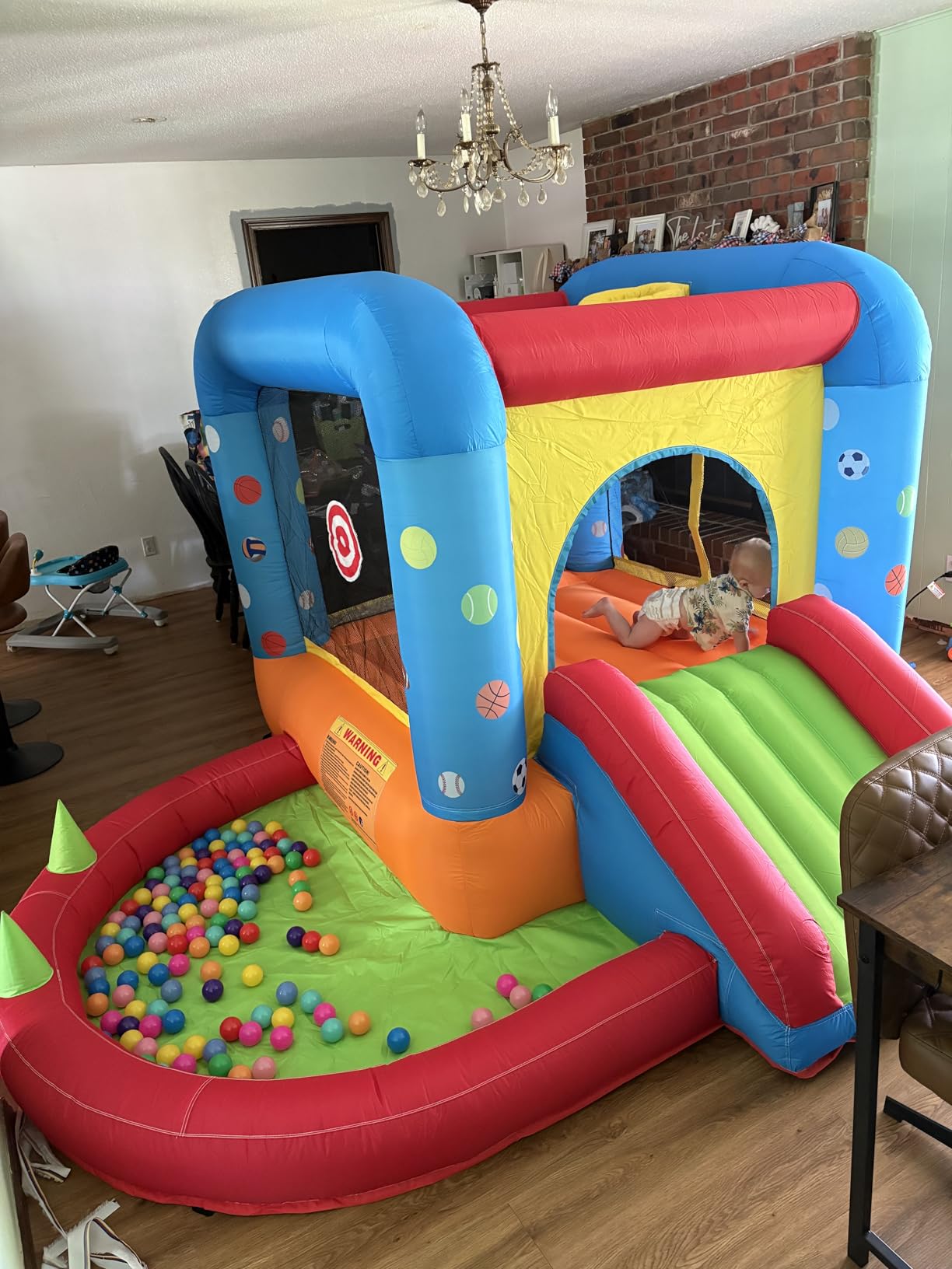 Step4Fun Inflatable Bounce House, Kids Castle Slide Bouncer for Children Jumping Outdoor and Indoor Party, Baby Backyard Water Jumper Toy with Blower, Ball Pit Pool, Ideal Gifts (112 x 98 x 65) customer photo 1