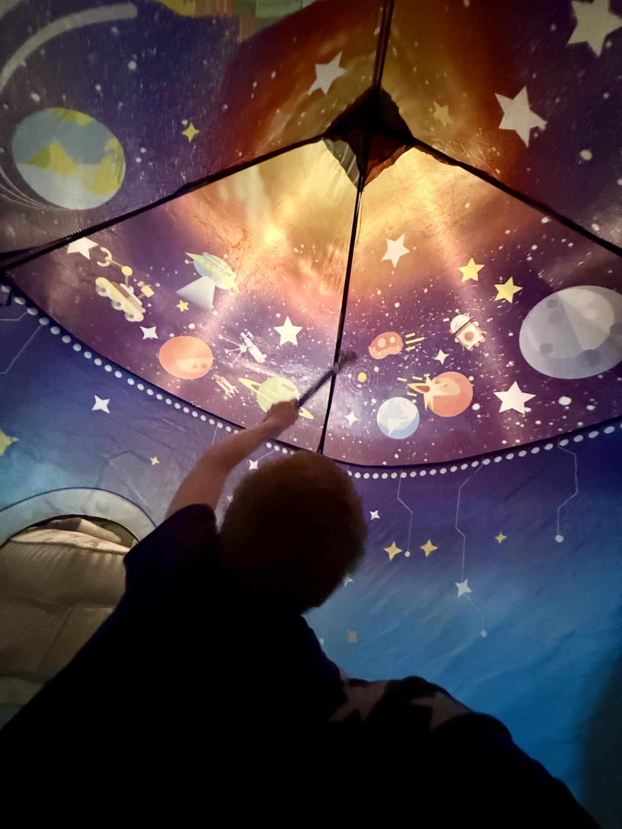 WillingHeart Play Tent for Kids, Rocket Ship Spaceship Space Themed | Pretend Playhouse, Astronaut Missions, Indoor Outdoor Games, Pop Up Foldable, Birthday Christmas Toy Gift for Boys Girls customer photo 1