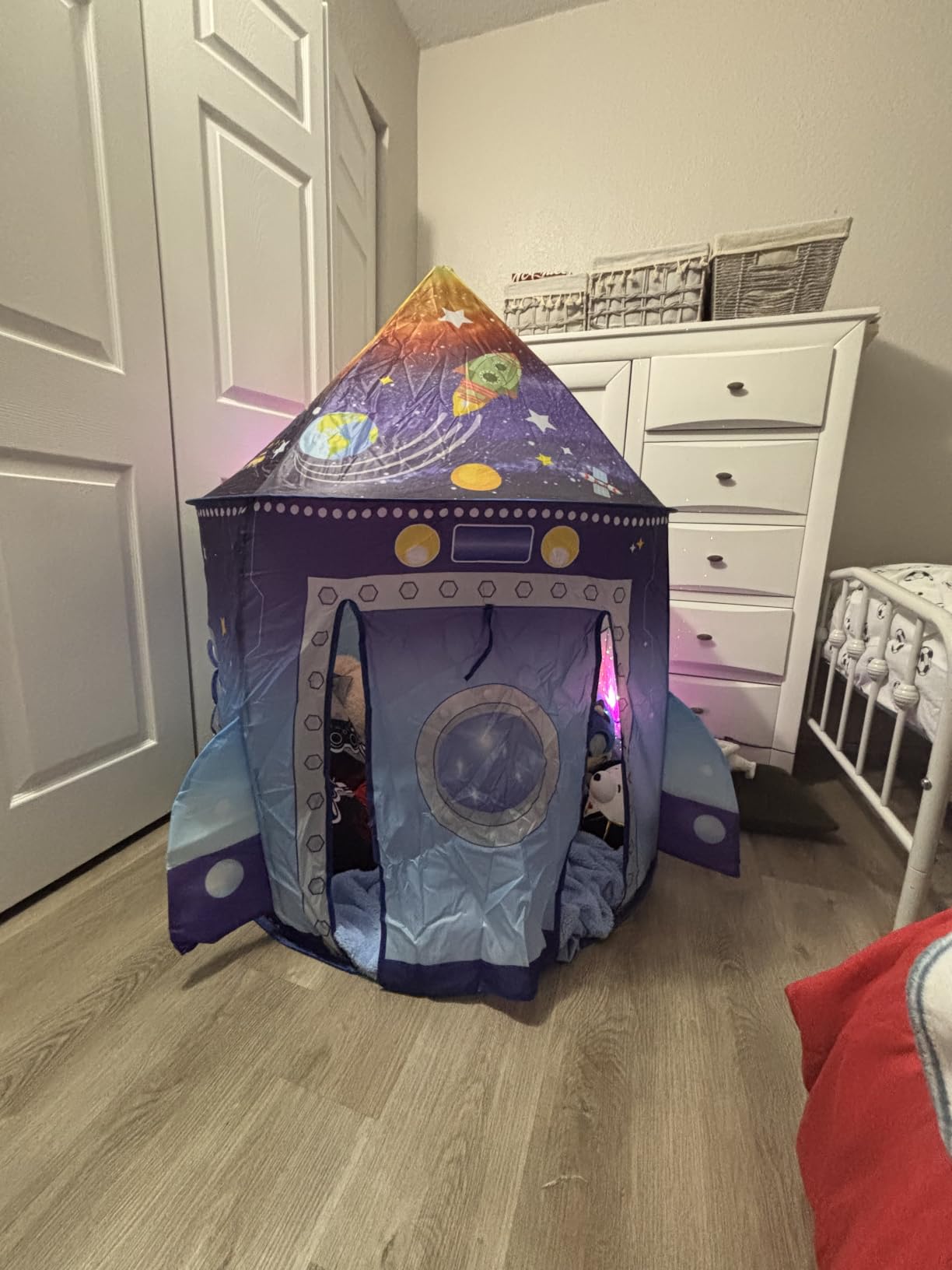 WillingHeart Play Tent for Kids, Rocket Ship Spaceship Space Themed | Pretend Playhouse, Astronaut Missions, Indoor Outdoor Games, Pop Up Foldable, Birthday Christmas Toy Gift for Boys Girls customer photo 2