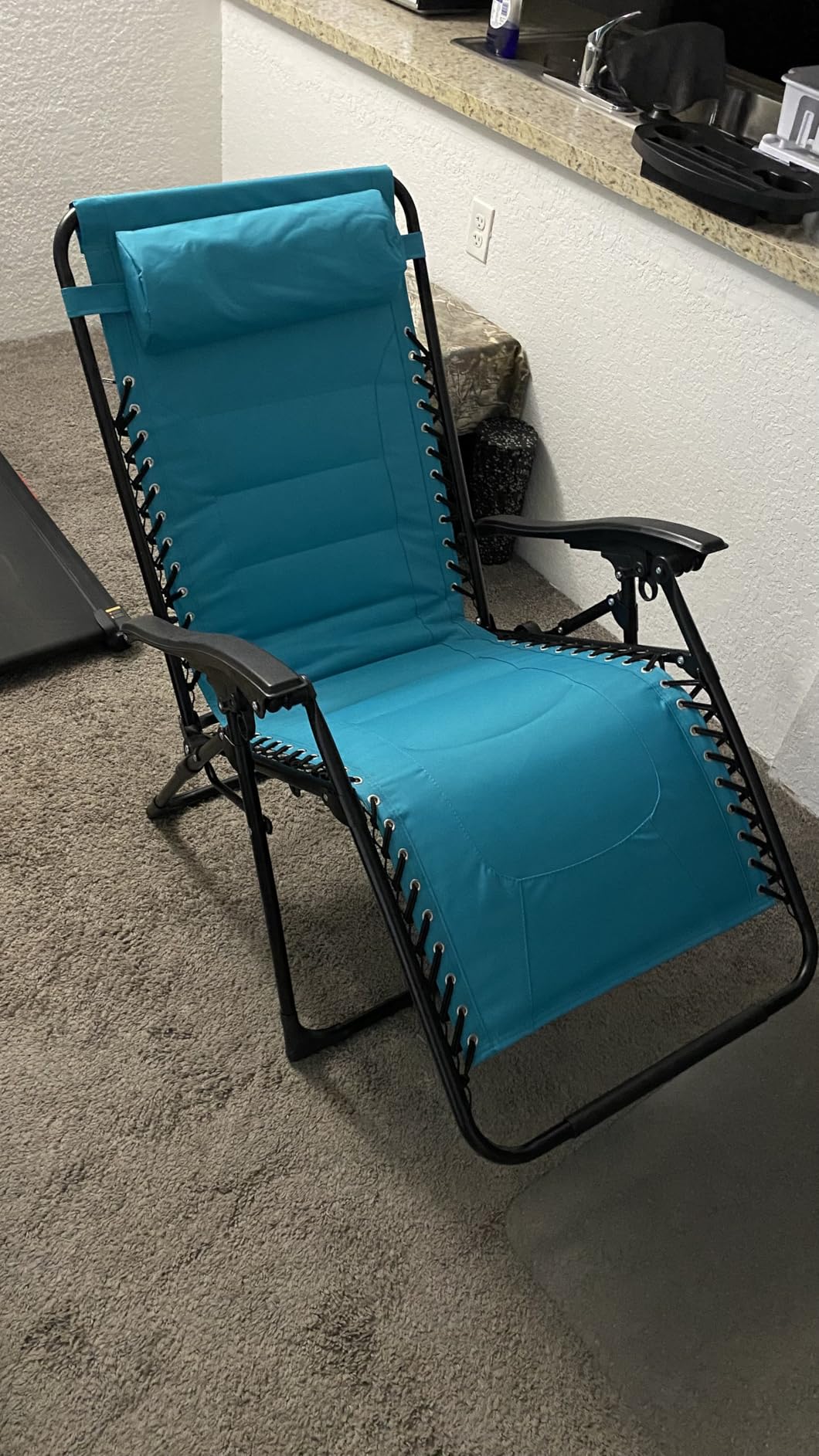 Best Choice Products Oversized Padded Zero Gravity Chair, Folding Outdoor Patio Recliner, XL Anti Gravity Lounger for Backyard with Headrest, Cup Holder, Side Tray, Polyester Mesh - Gray customer photo 1