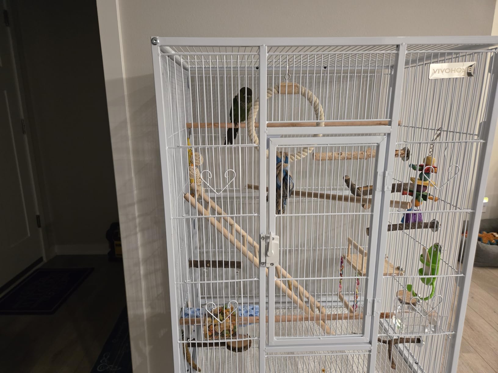 VIVOHOME 54 Inch Wrought Iron Large Bird Cage with Rolling Stand customer photo 2