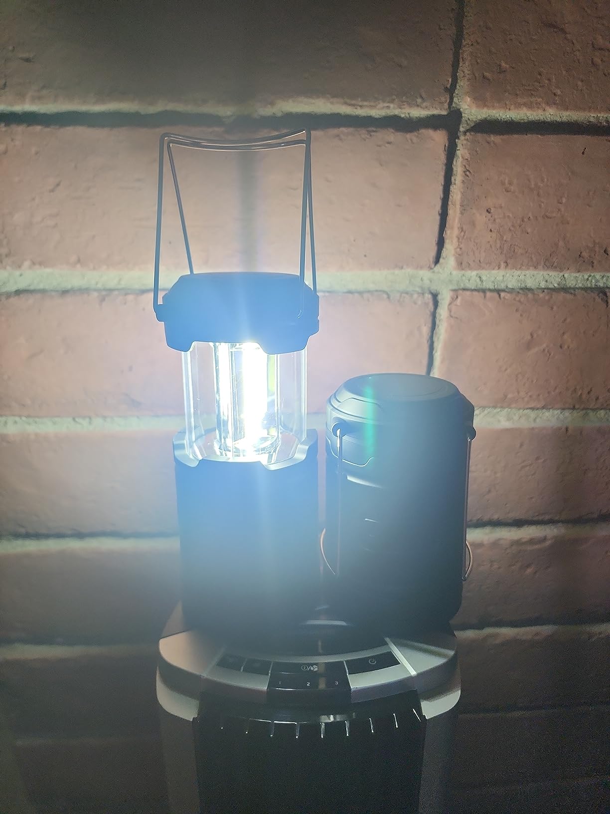 GearLight Camping Lantern - 2 Portable LED Battery Powered Lantern with Magnetic Base and Foldable Hook for Emergency Use or Campsites, Essential Hurricane Survival Kit with Batteries - Black customer photo 1